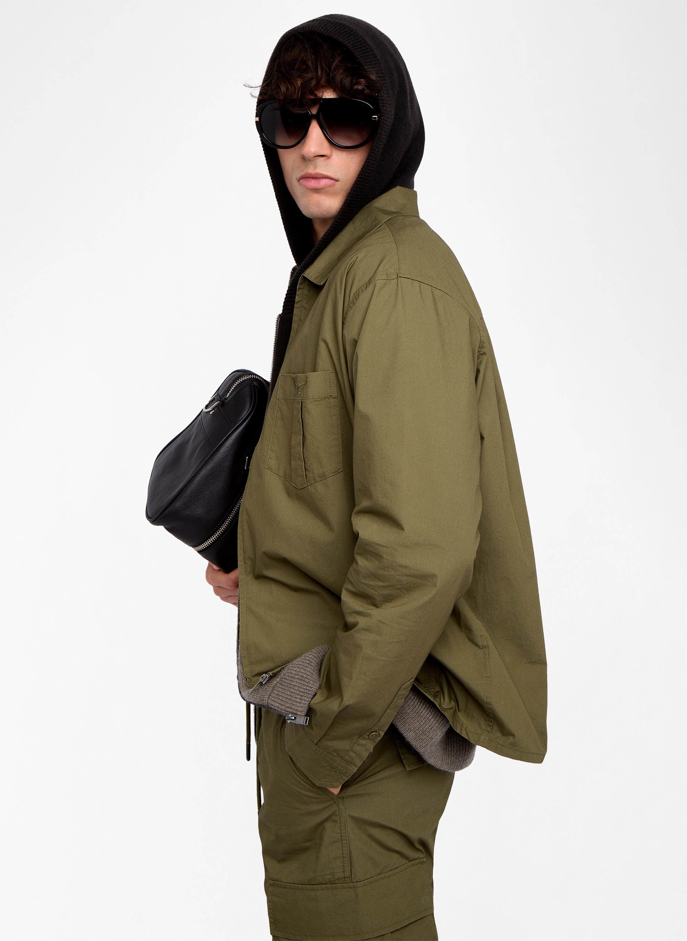 Veste droite zippée unie en coton ZADIG&VOLTAIRE Kaki