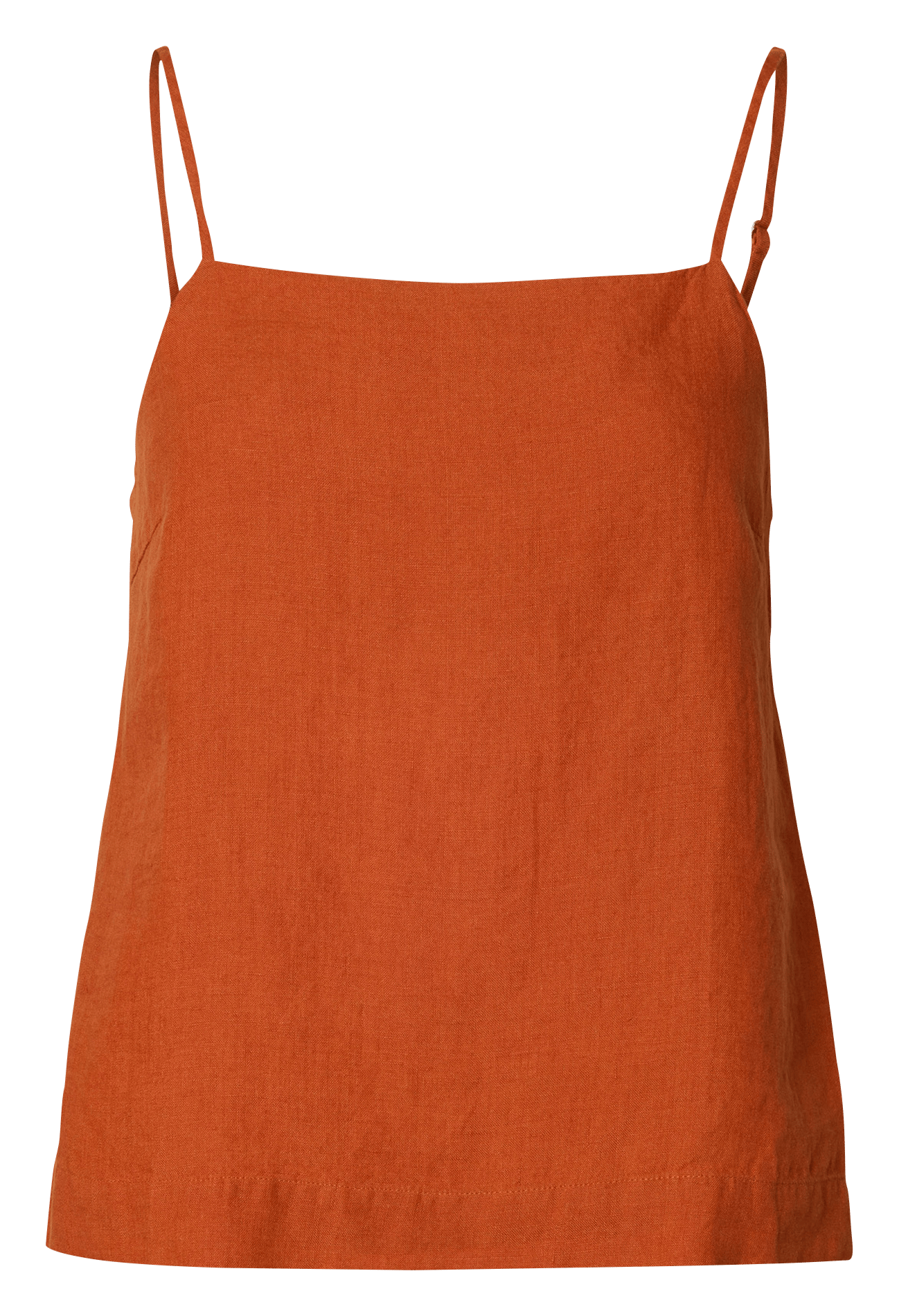 Top ample en lin organique SELECTED Marron