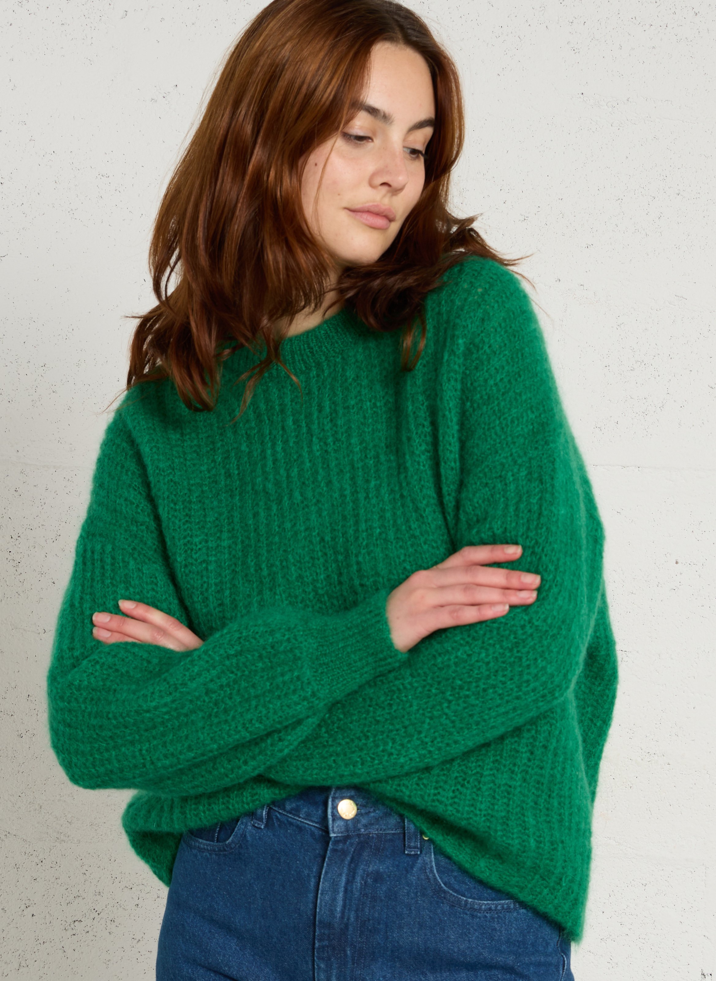 Oversized solid mohair blend sweater DES PETITS HAUTS