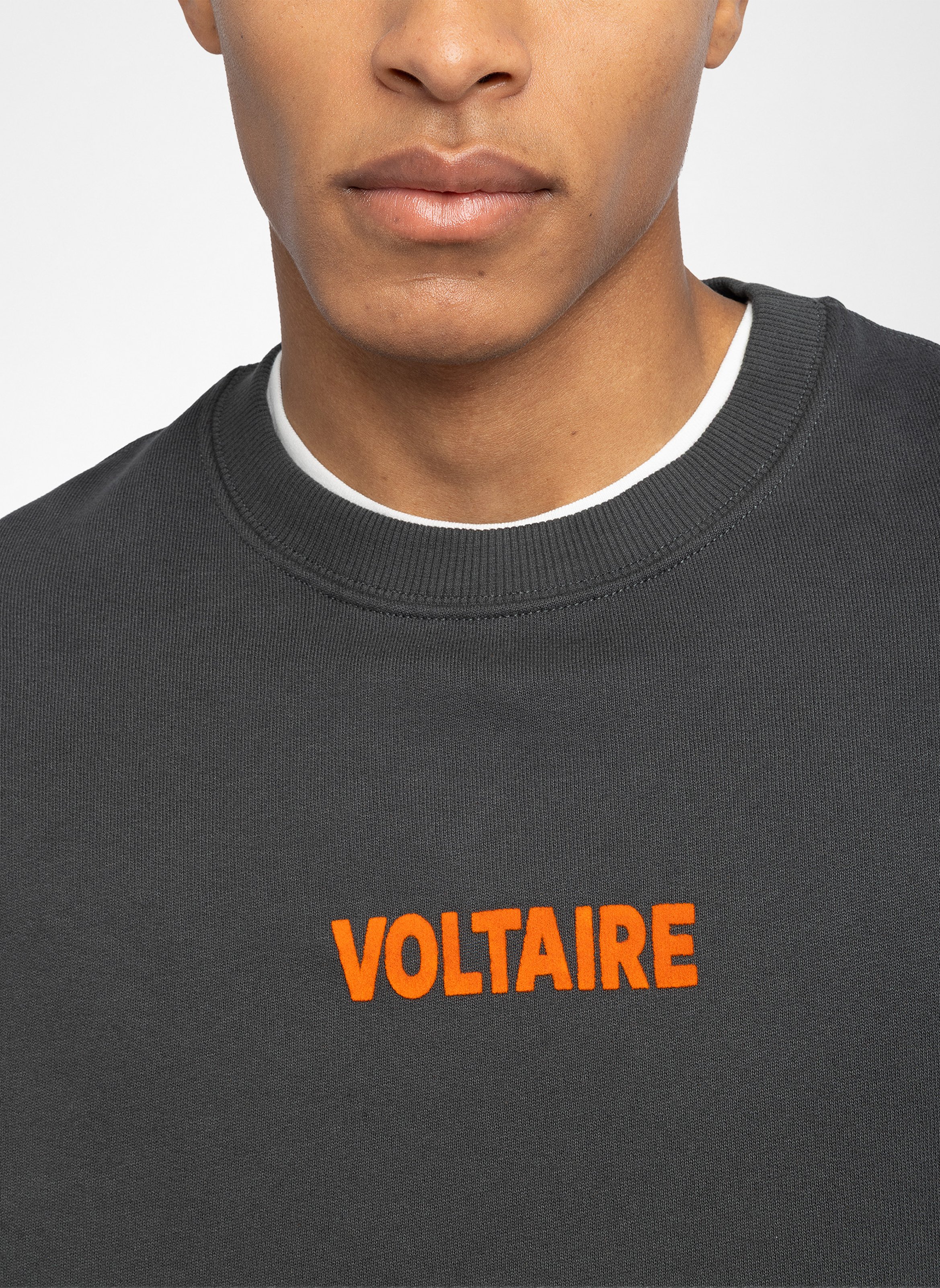 Sweat droit col rond sérigraphié en coton mélangé ZADIG&VOLTAIRE Grau