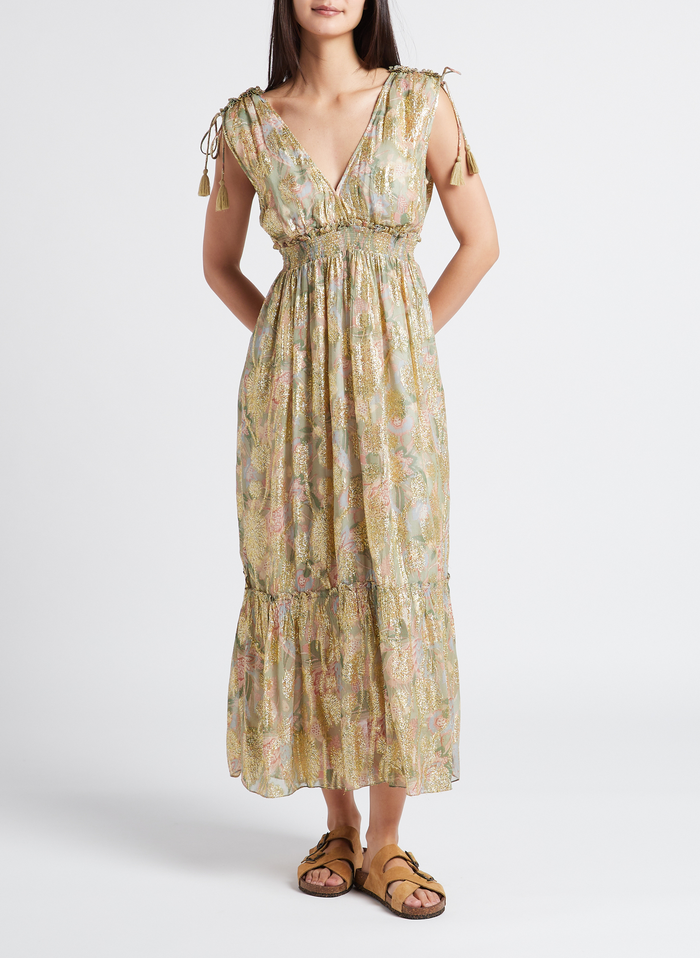 Flat suede sandals BOSABO Beige