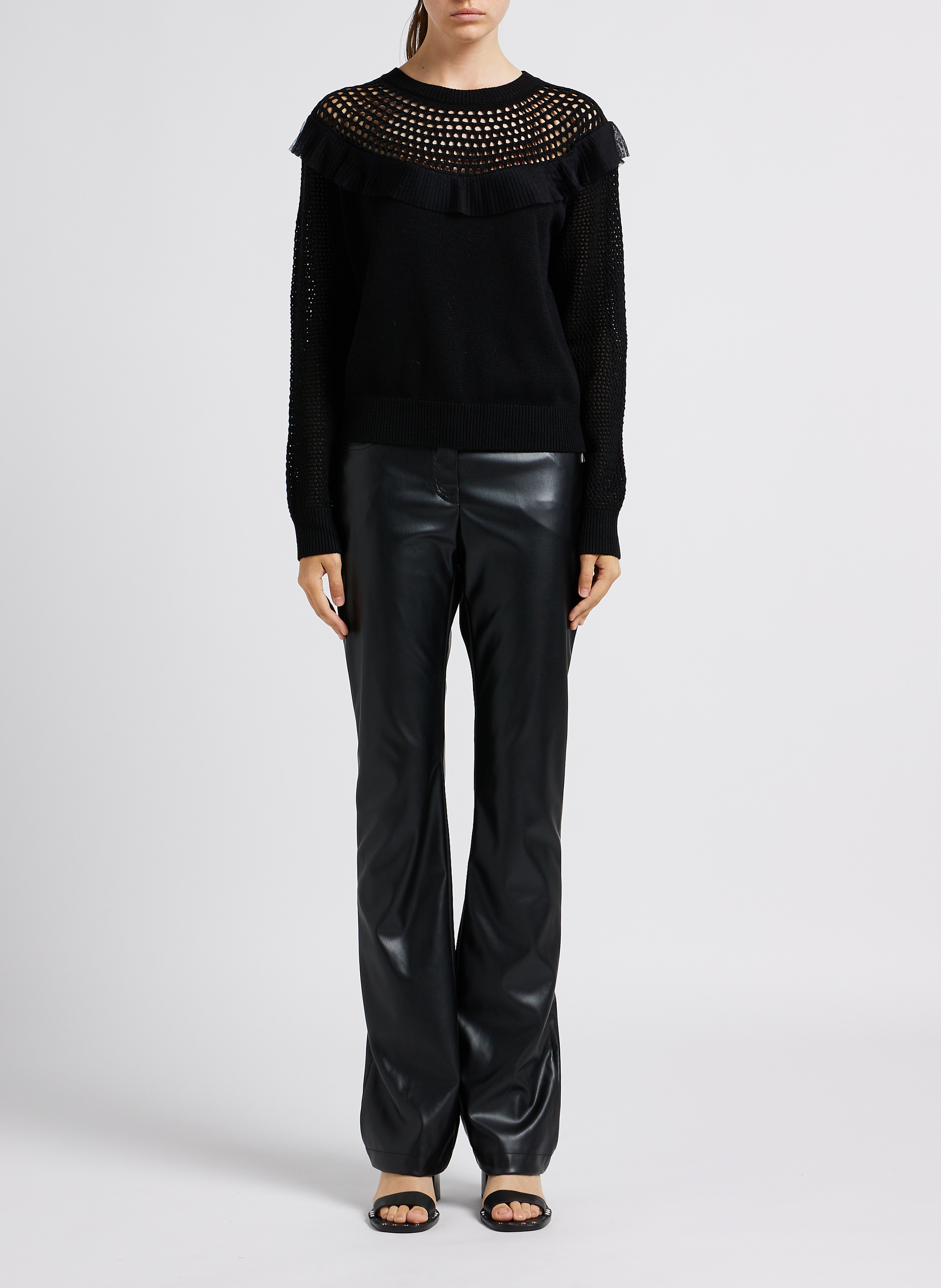 High-waisted leggings TWINSET Black