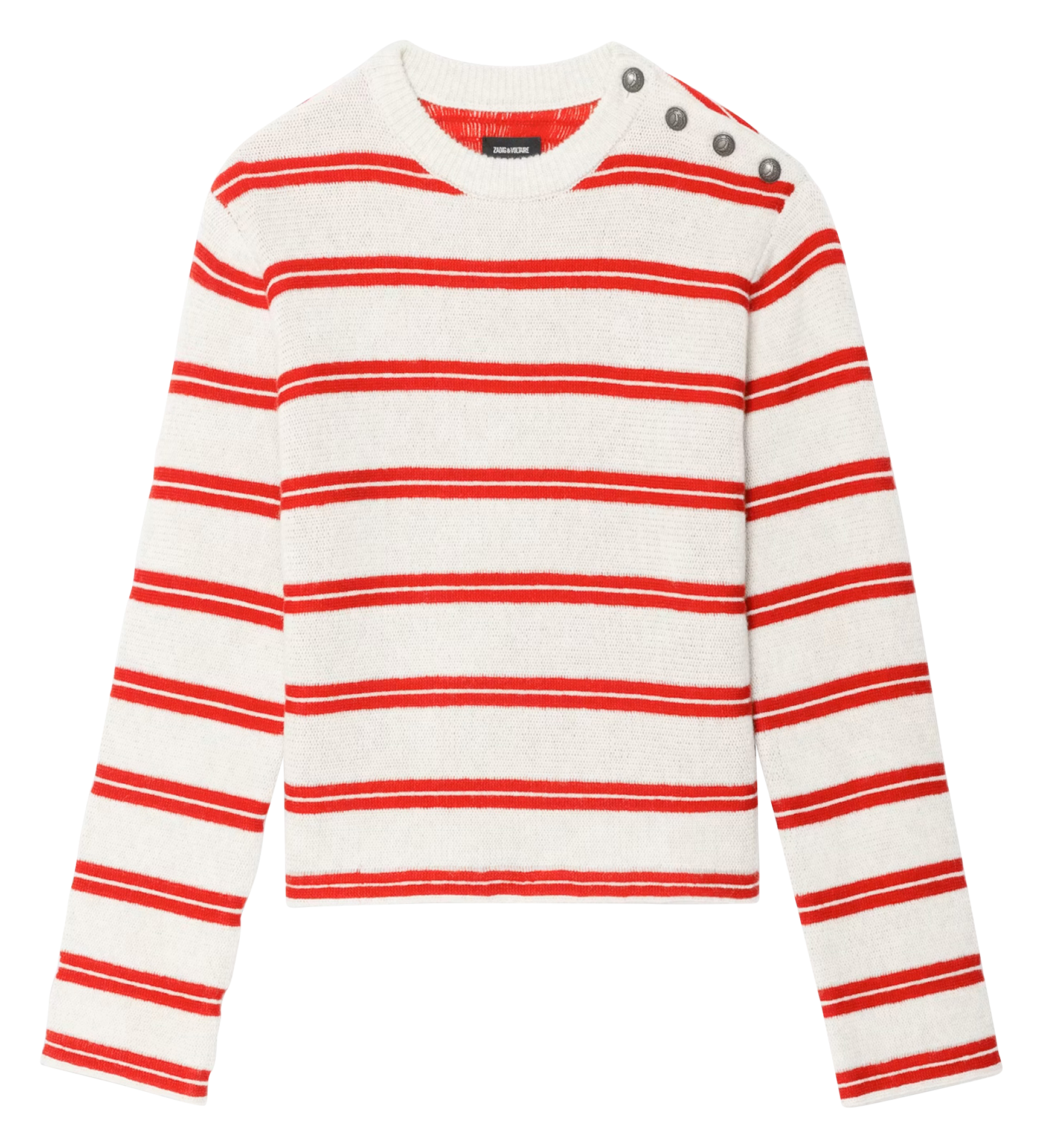 Pull droit col rond en laine et cachemire ZADIG&VOLTAIRE Gris