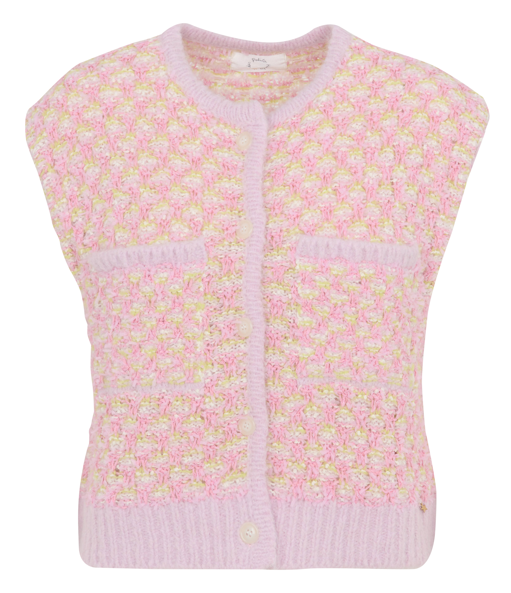 Straight round-neck jacquard vest DES PETITS HAUTS Multicolored