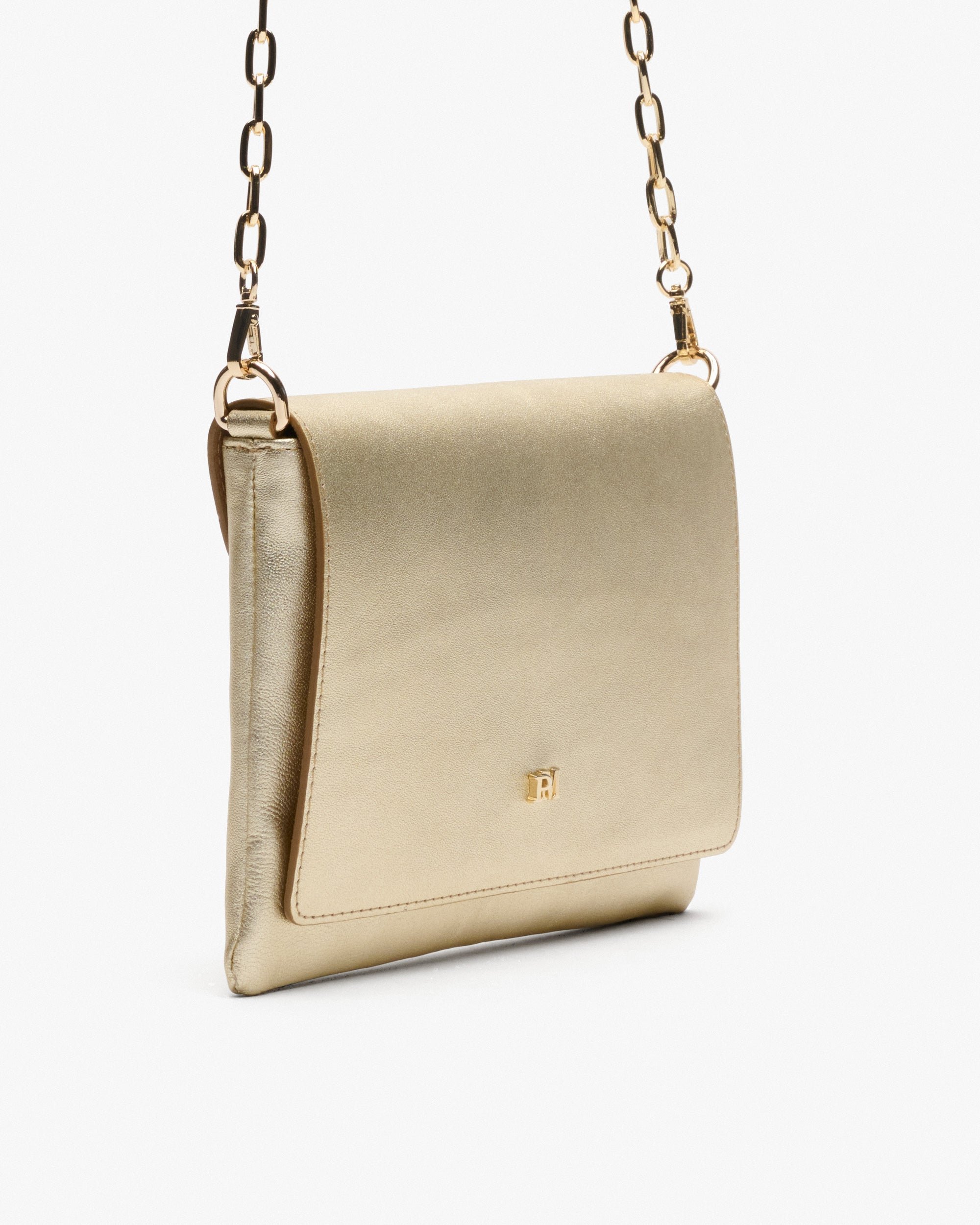 Green leather evening bag with chain PEDRO MIRALLES Golden