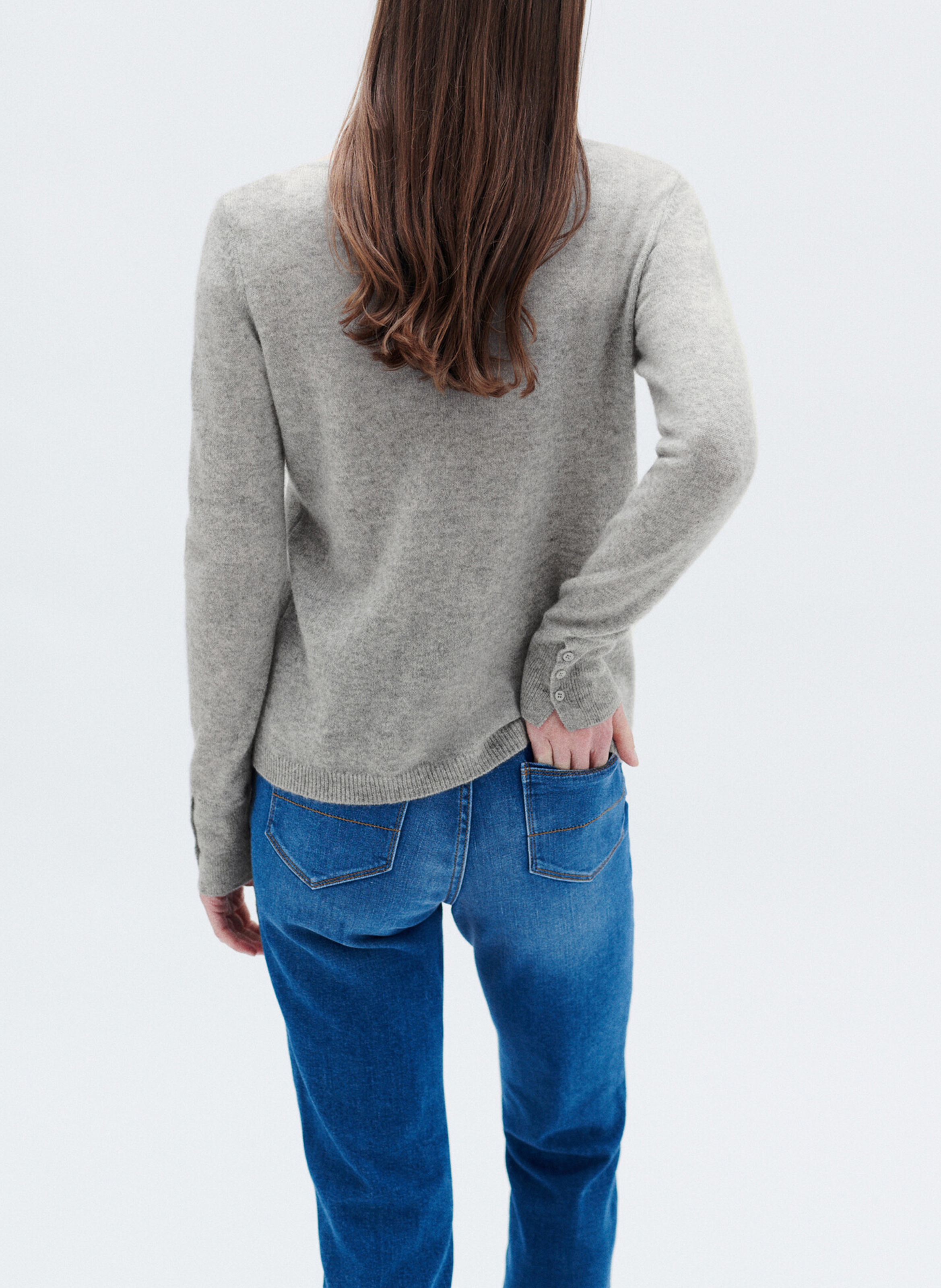 Pull en cachemire col bateau CAROLL Gris