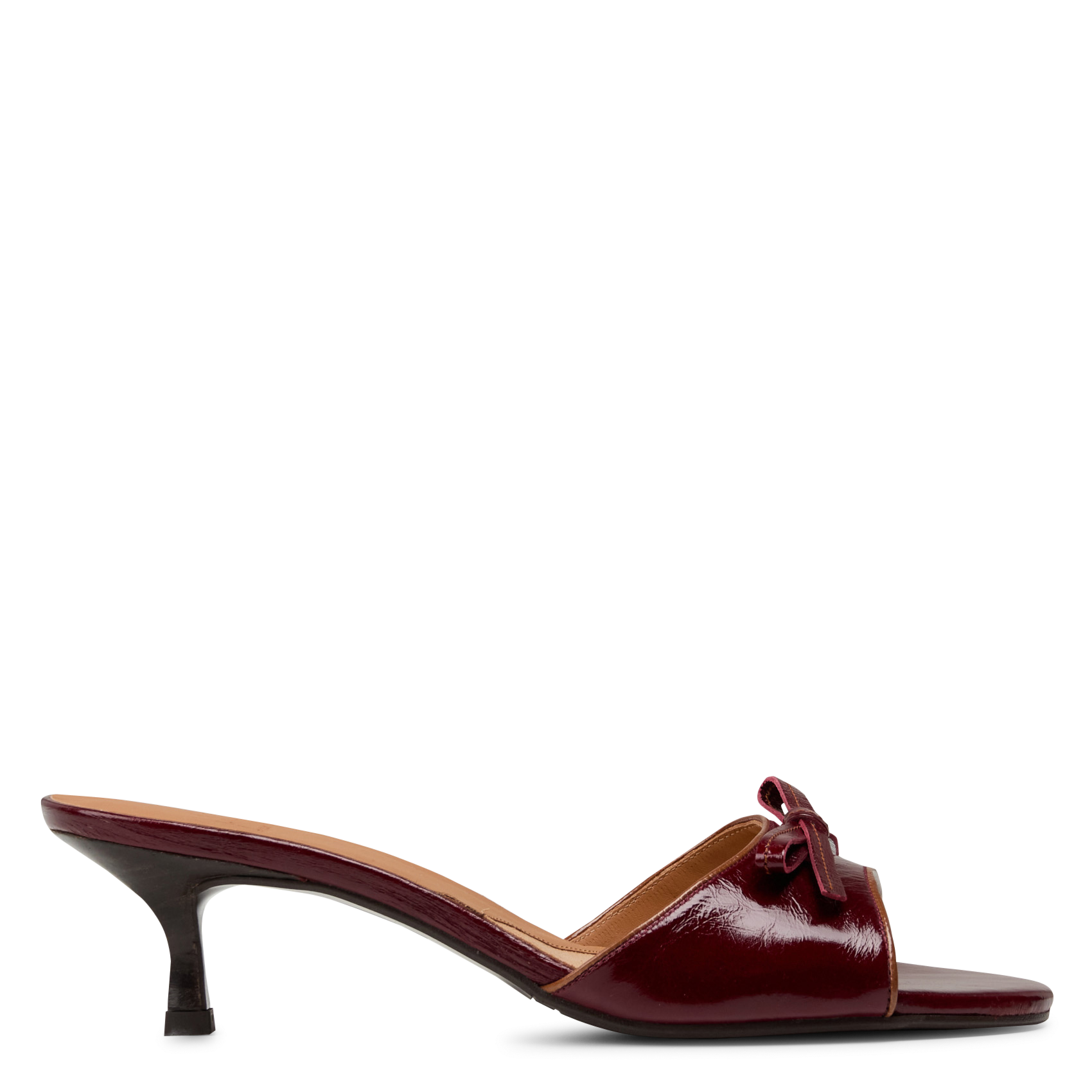 Muiltjes met effen leren strik BILLI BI Rood