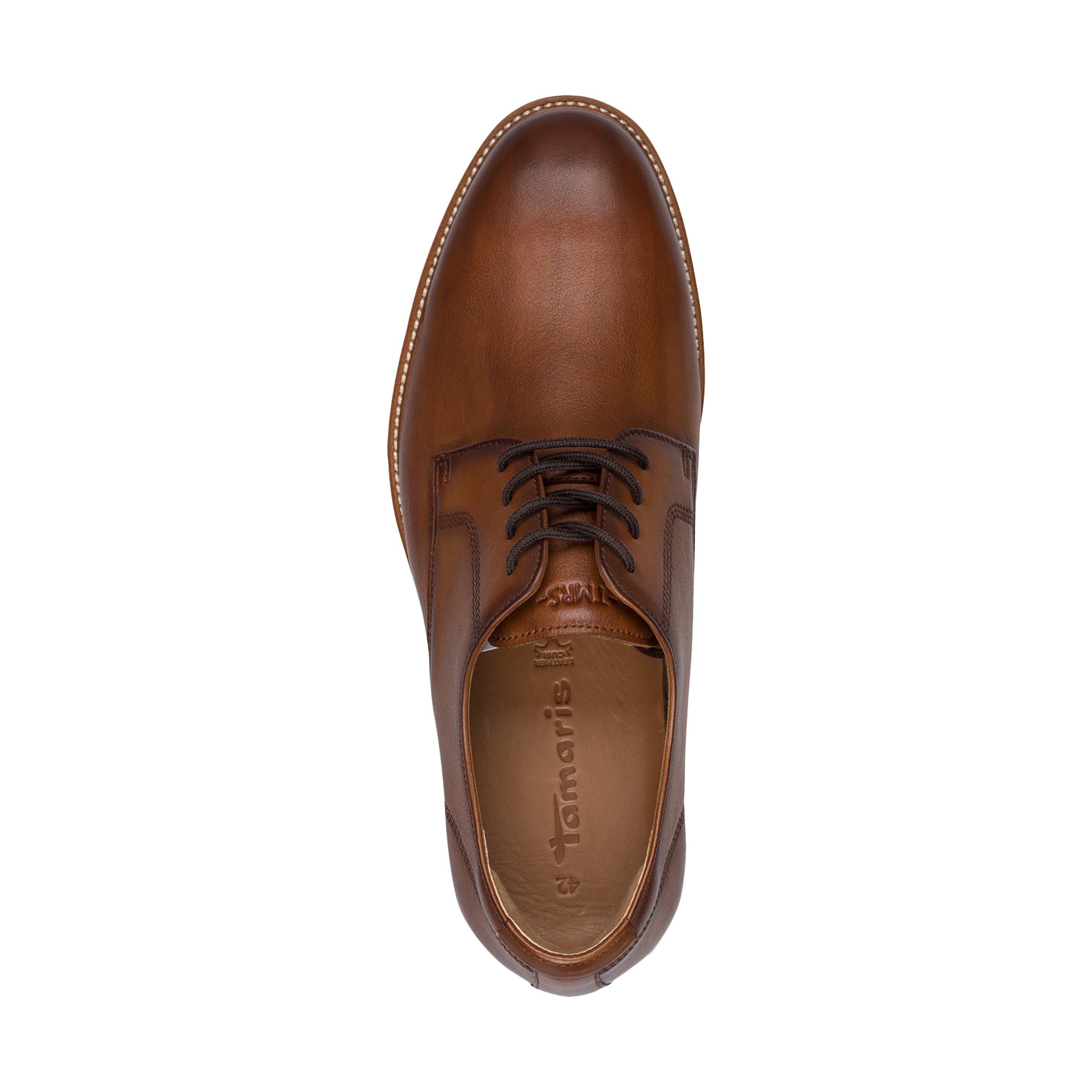 Leather Derby shoes TAMARIS Brown