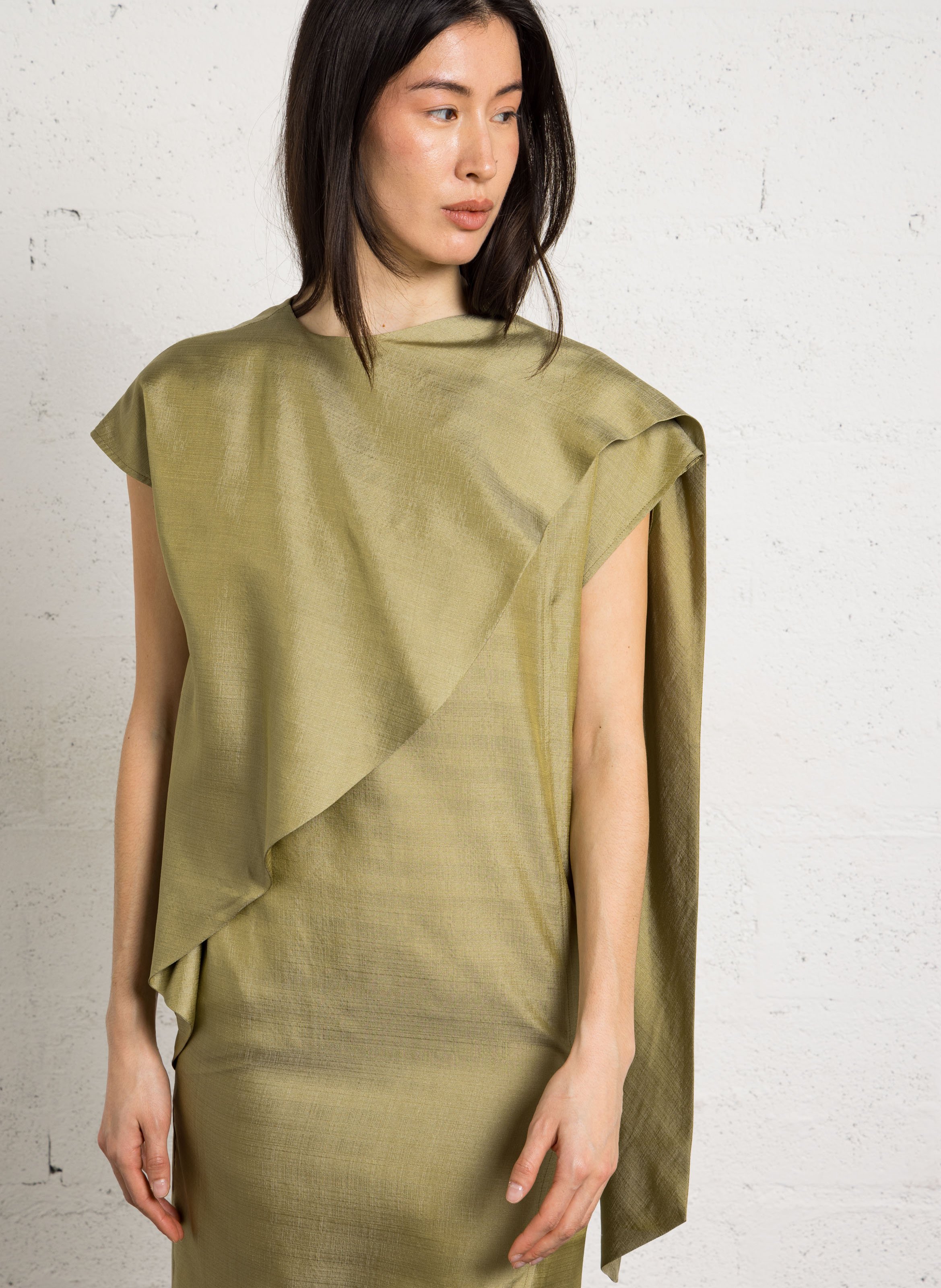 Robe ample à foulard en soie SOEUR Vert