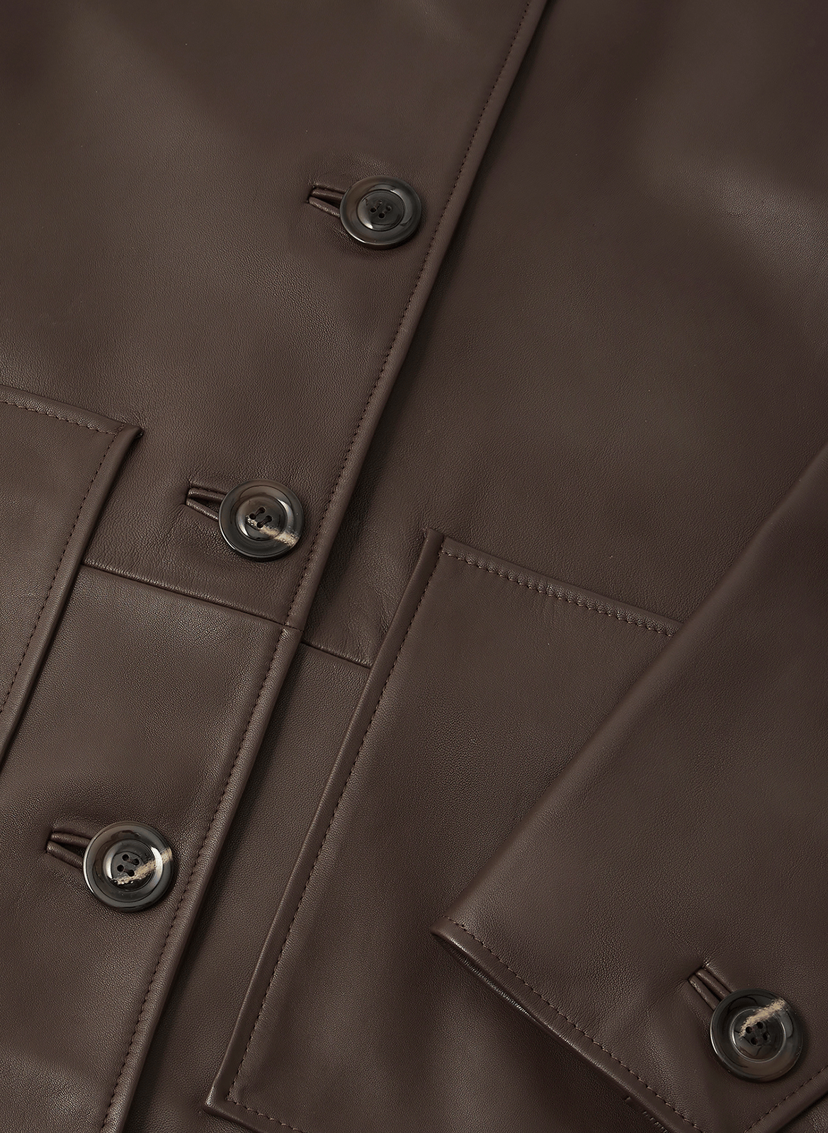 Veste col classique en cuir  SOEUR Marron