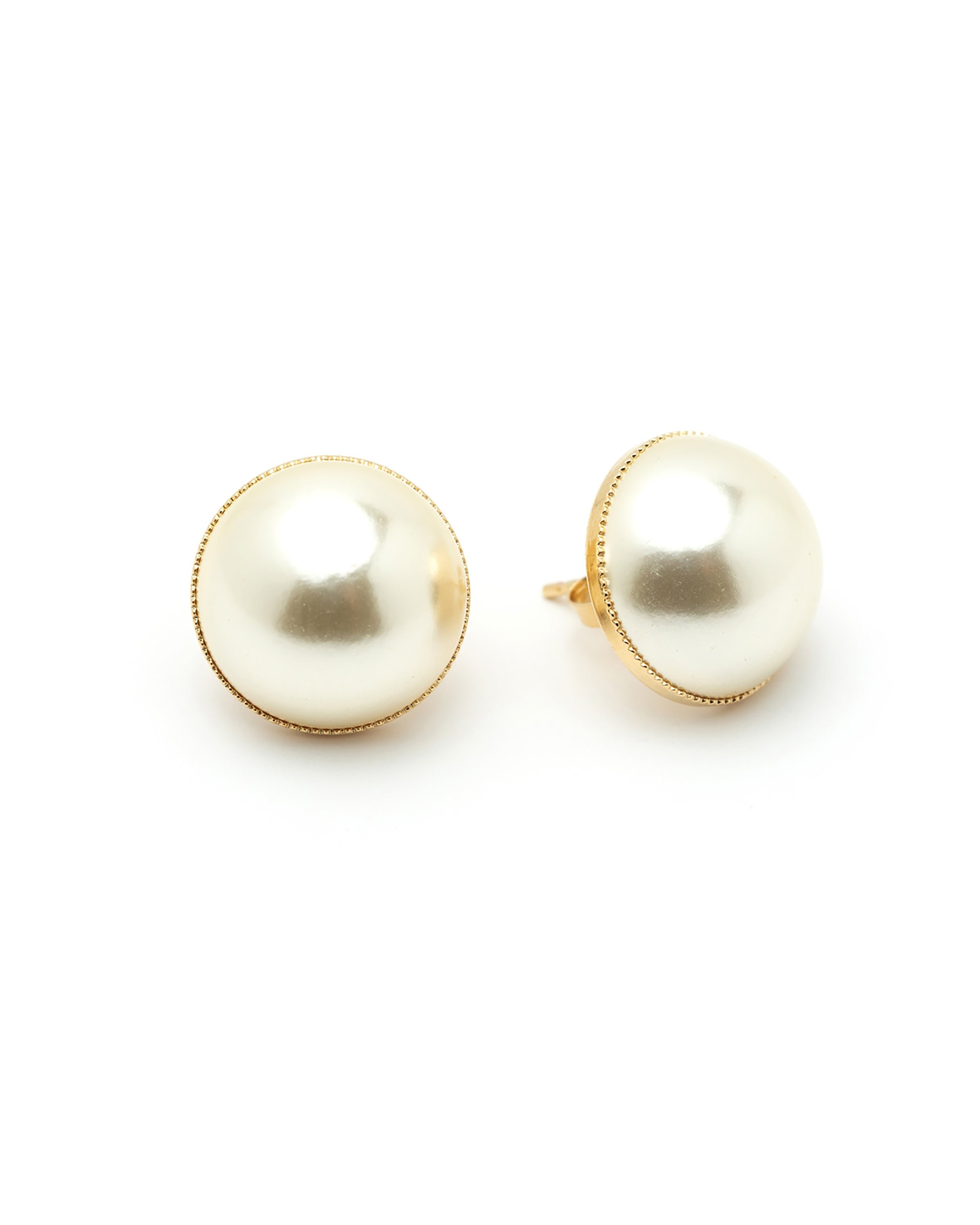 Earrings studs gold-plated with fine gold MONSIEUR SIMONE Golden