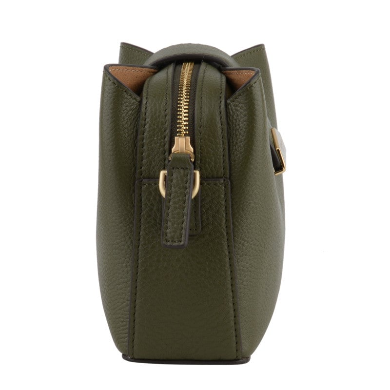 Calfskin leather shoulder bag Green