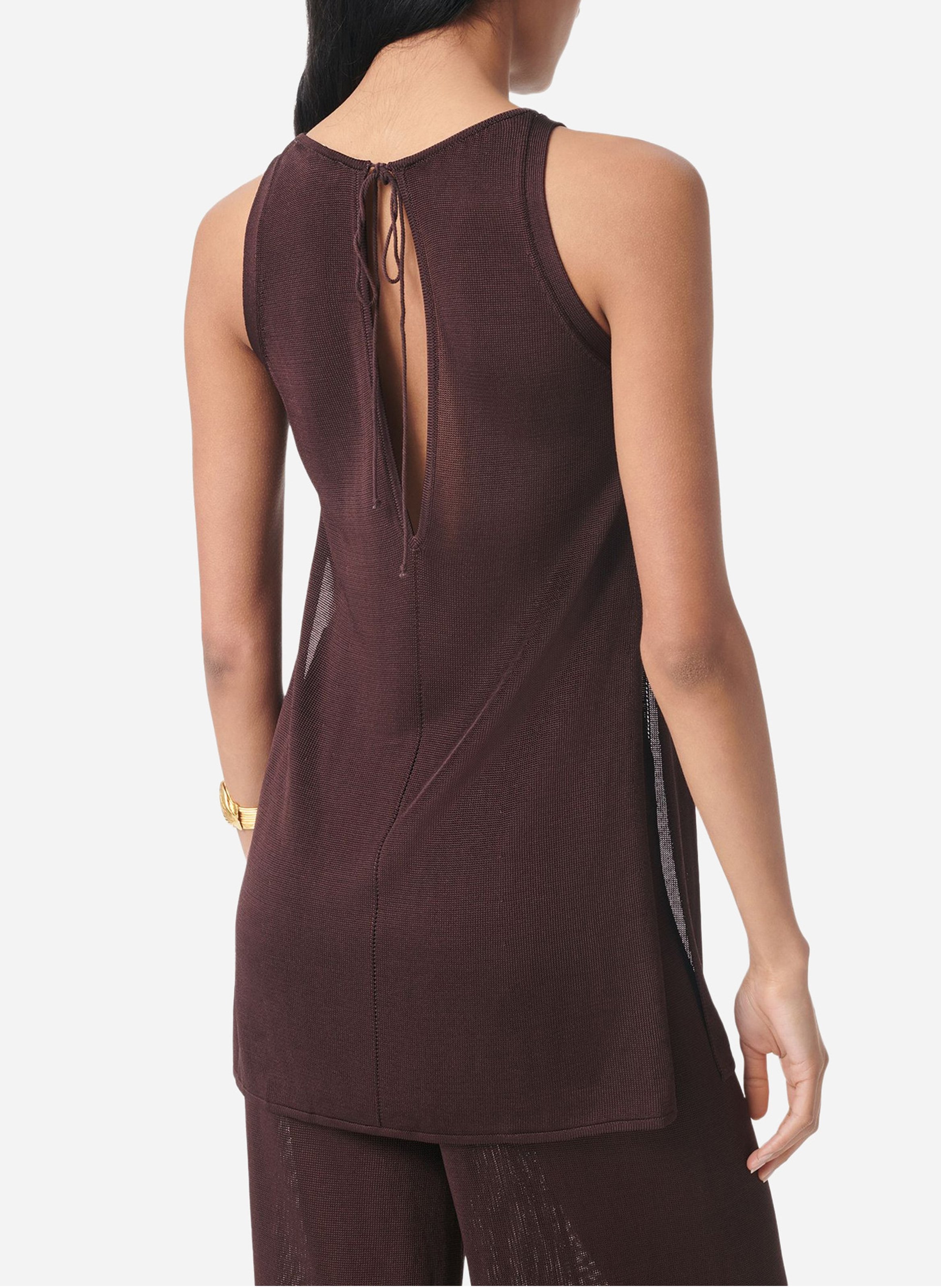 Top diritto in maglia VANESSA BRUNO Marrone