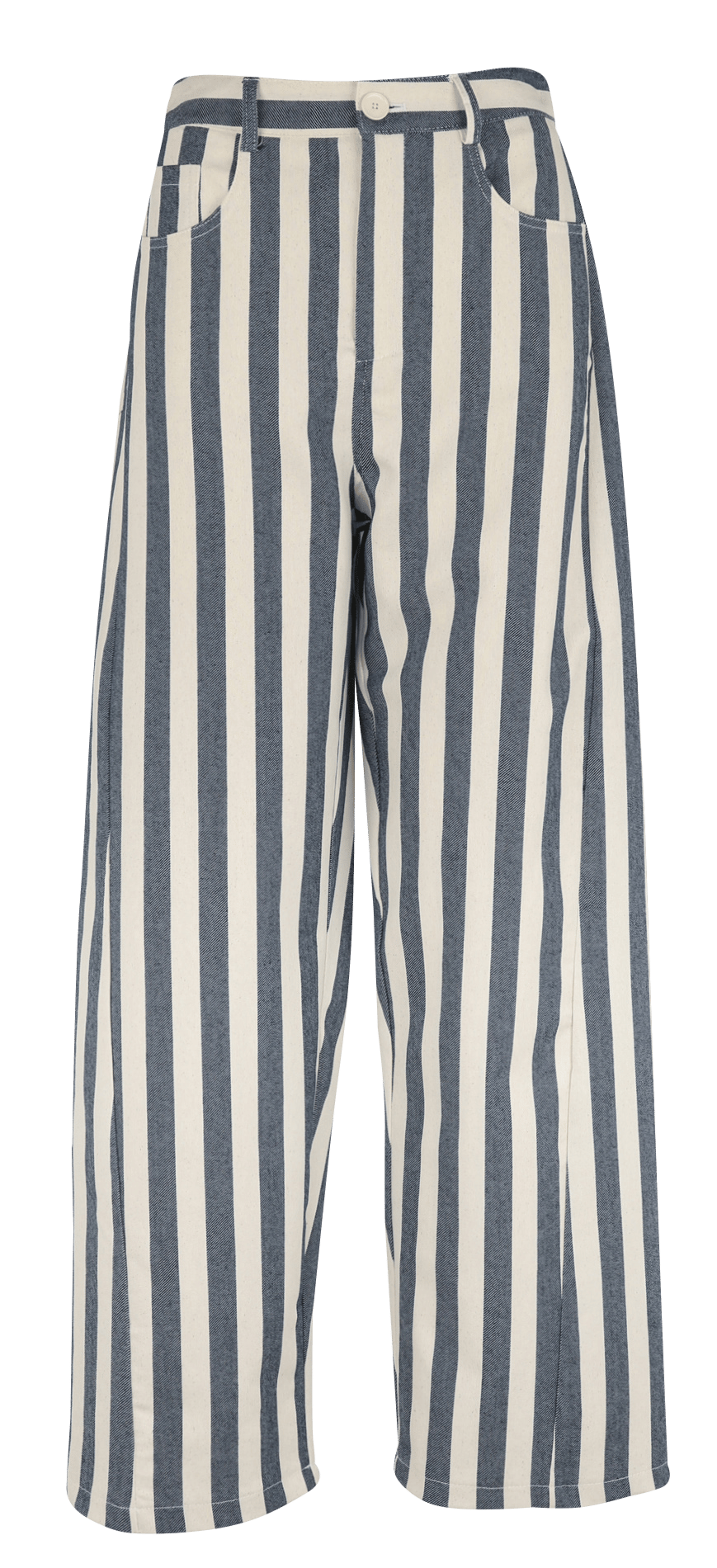 Wijde broek met strepen in een mix van katoen IMPERIAL Blauw