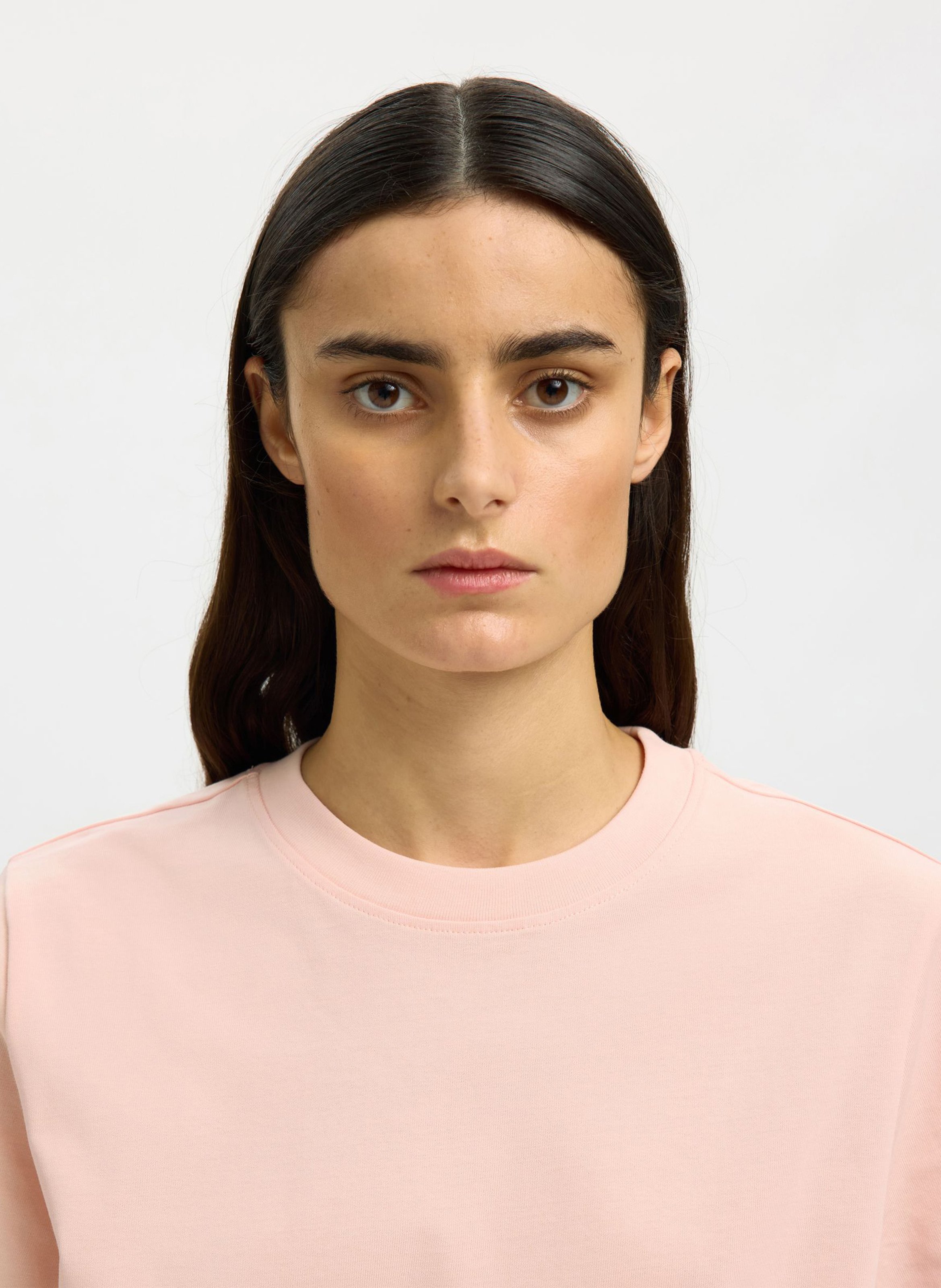 Oversized organic cotton T-shirt SELECTED Pink