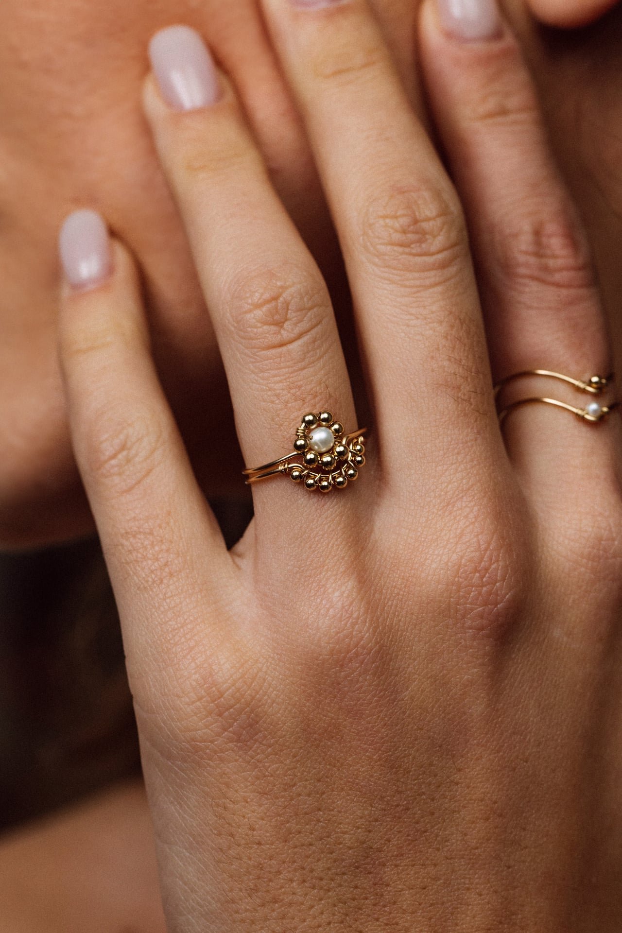 Bague daisy perle YAY Blanc