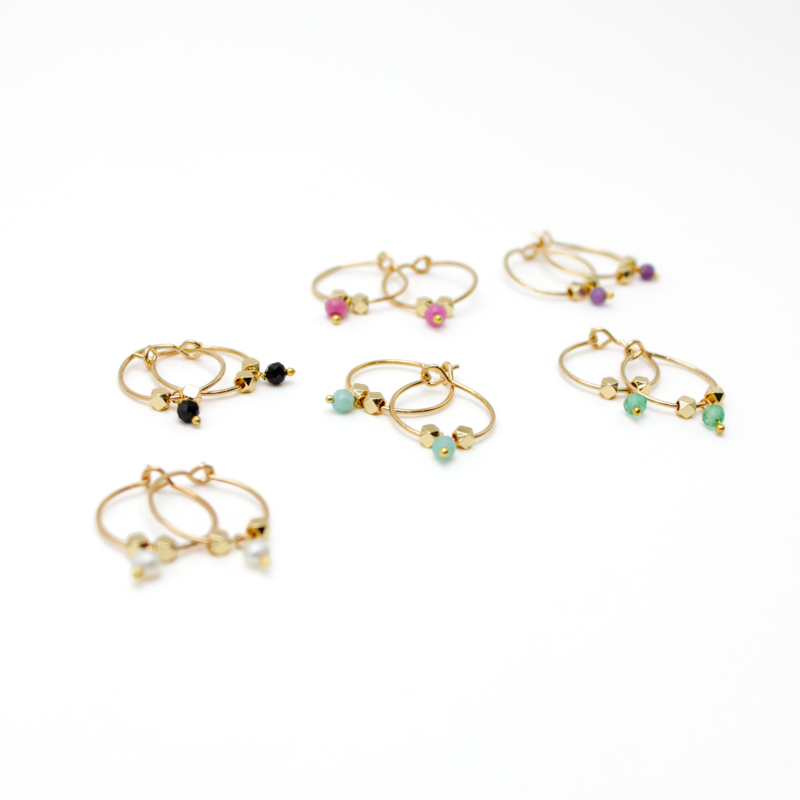 Boucles d'oreilles perles - carole L'ATELIER DES DAMES Doré