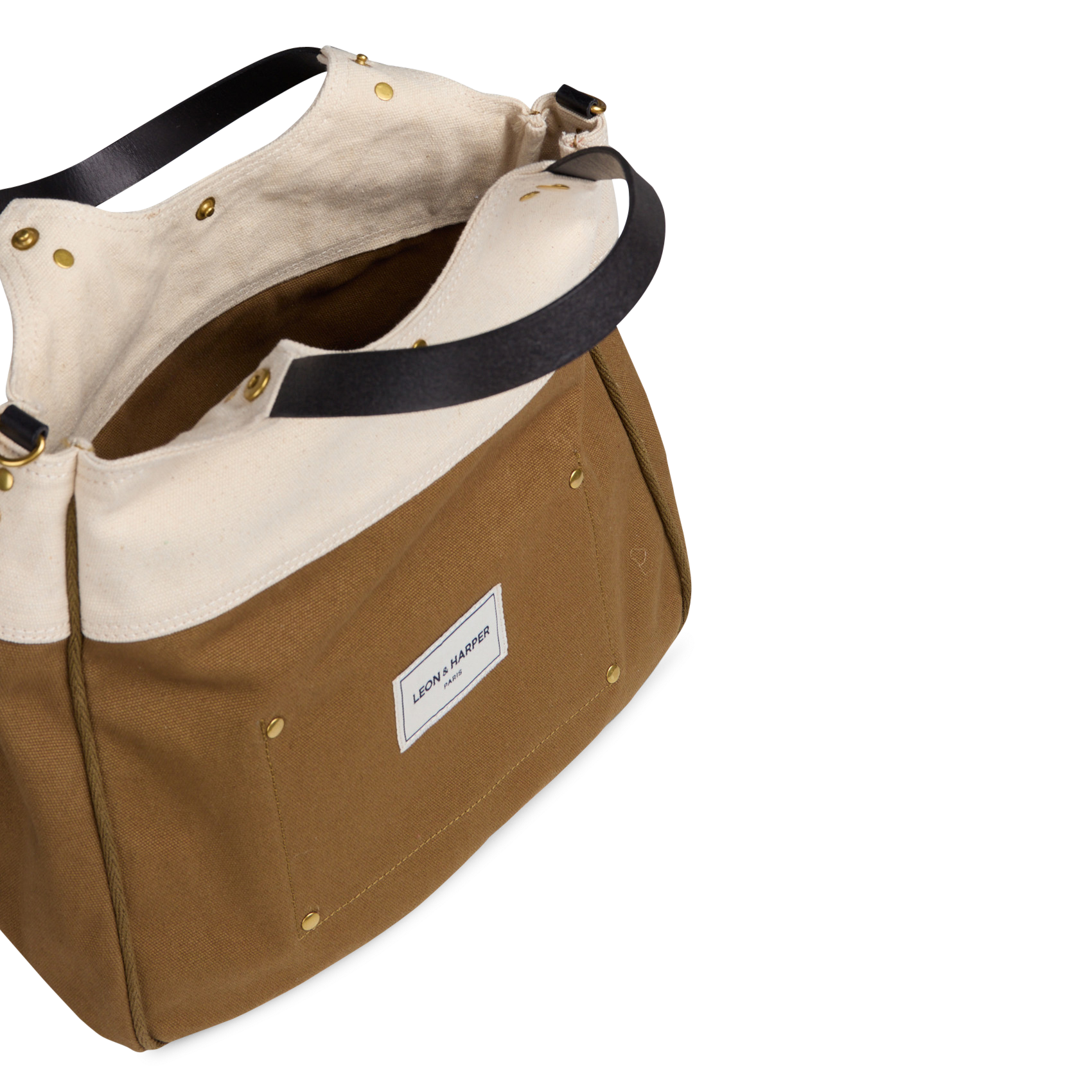 Sac cabas en coton LEON & HARPER Marron