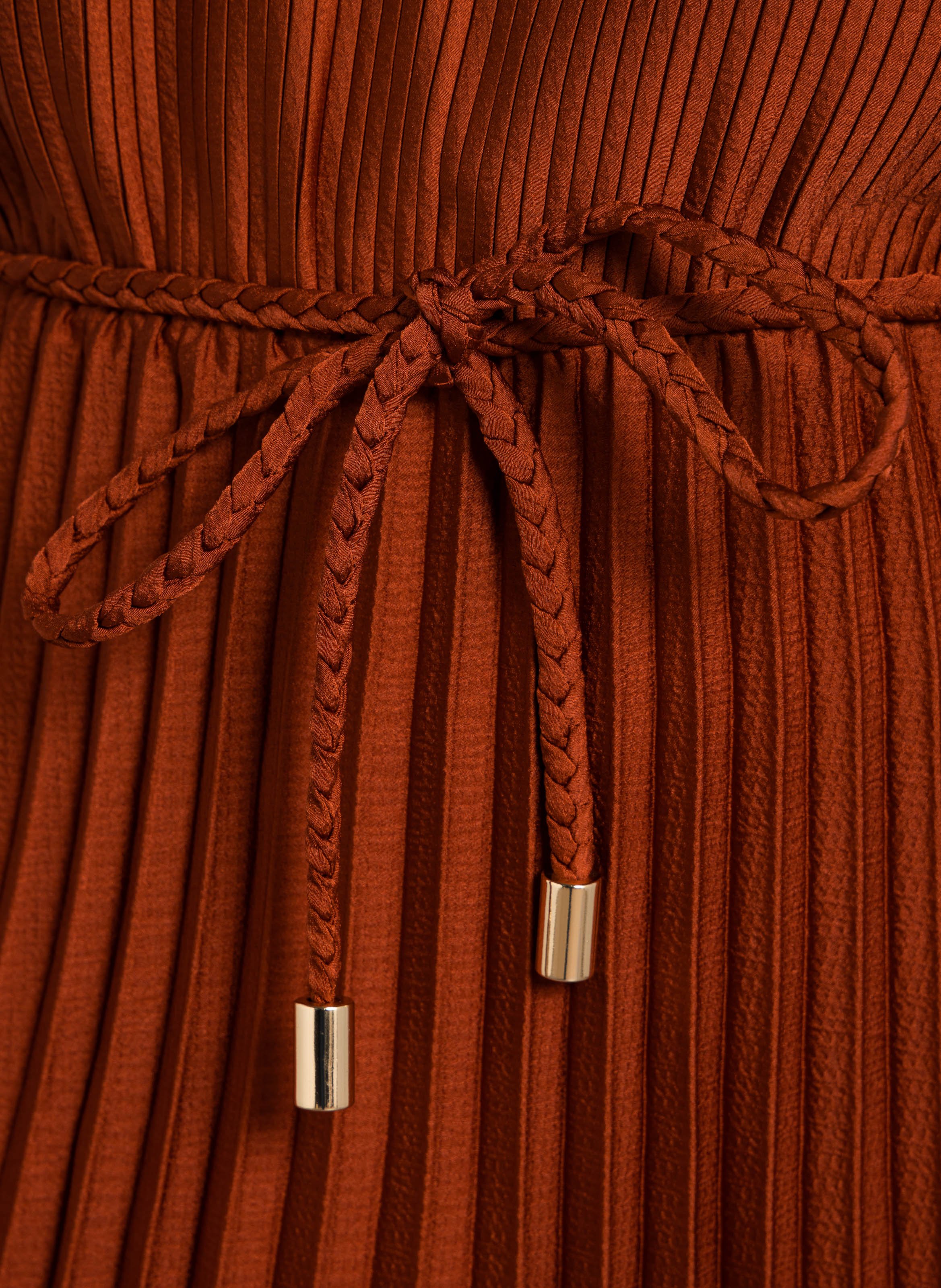 Pleated long straight dress MAISON 123 Red