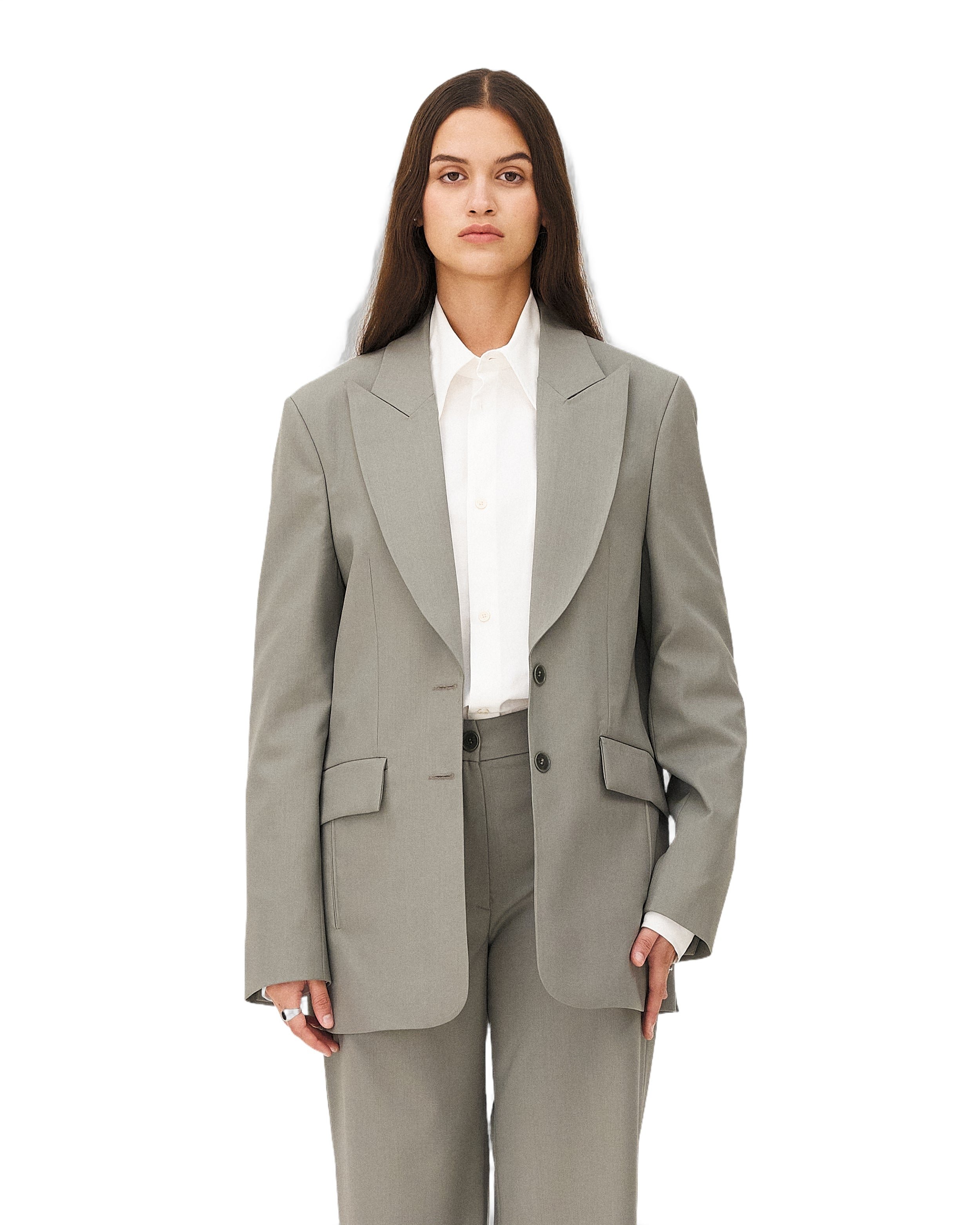Suit jacket in eucalyptus suri Noyoco Green