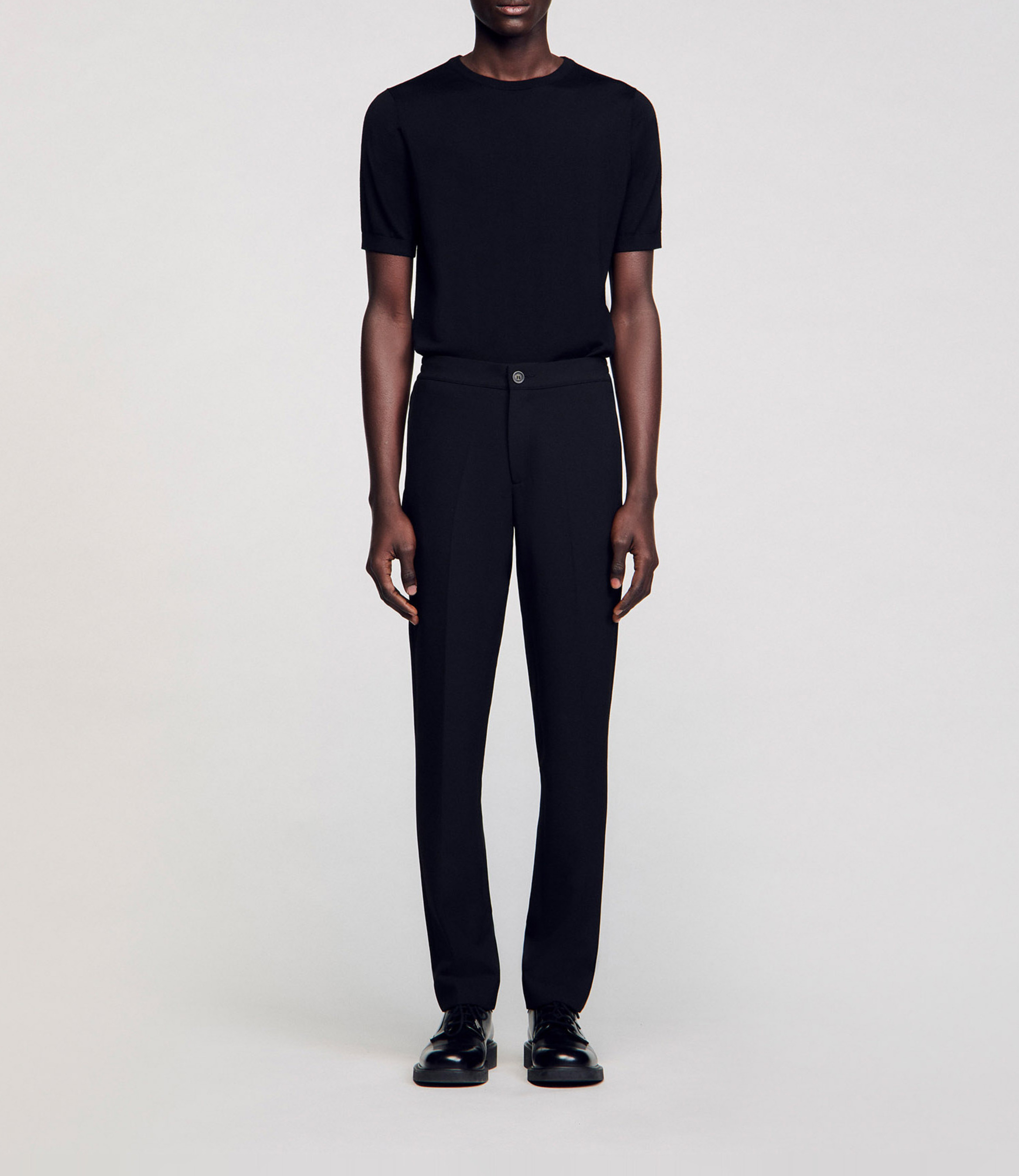 Pantalon droit  SANDRO Noir