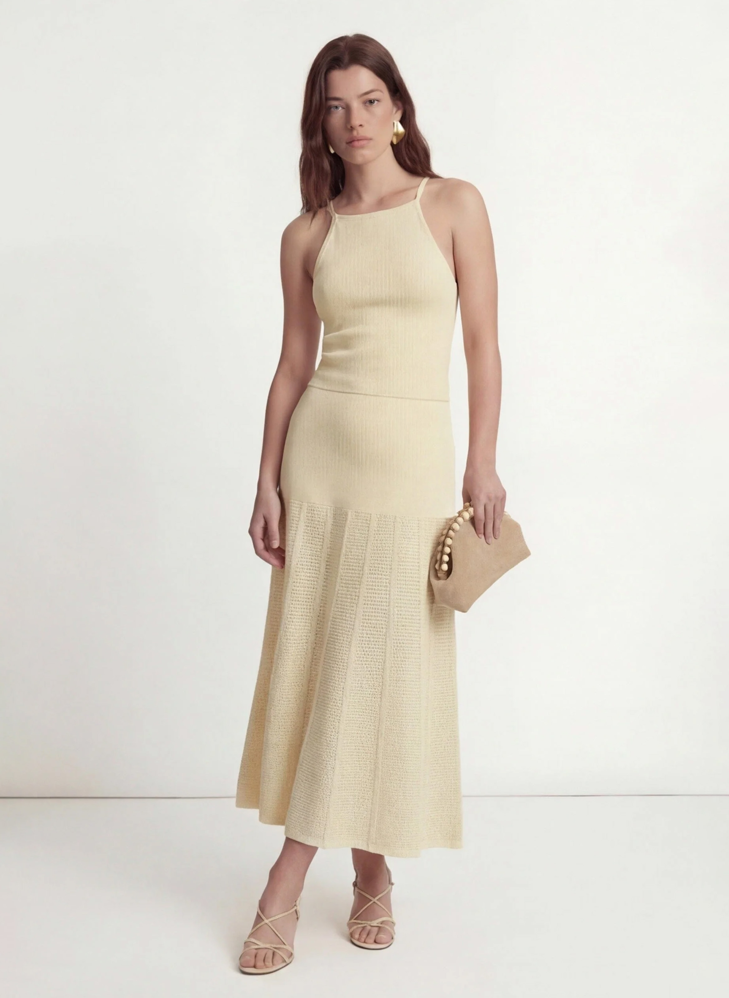 Fitted knit tank top KOOKAI Beige