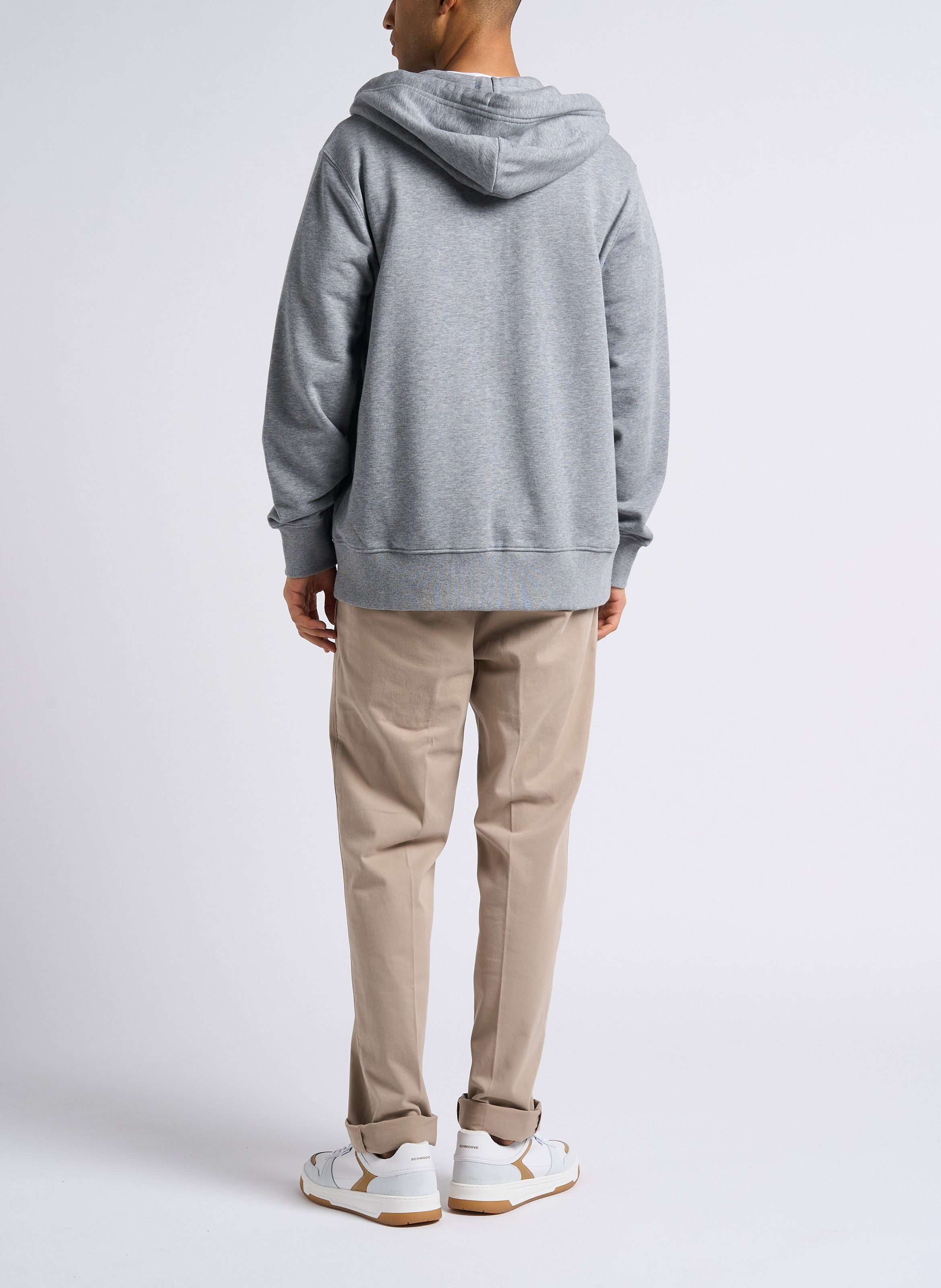 Gerade geschnittenes Sweatshirt aus Baumwoll-Mix mit Reißverschluss und Kapuze GANT Grau