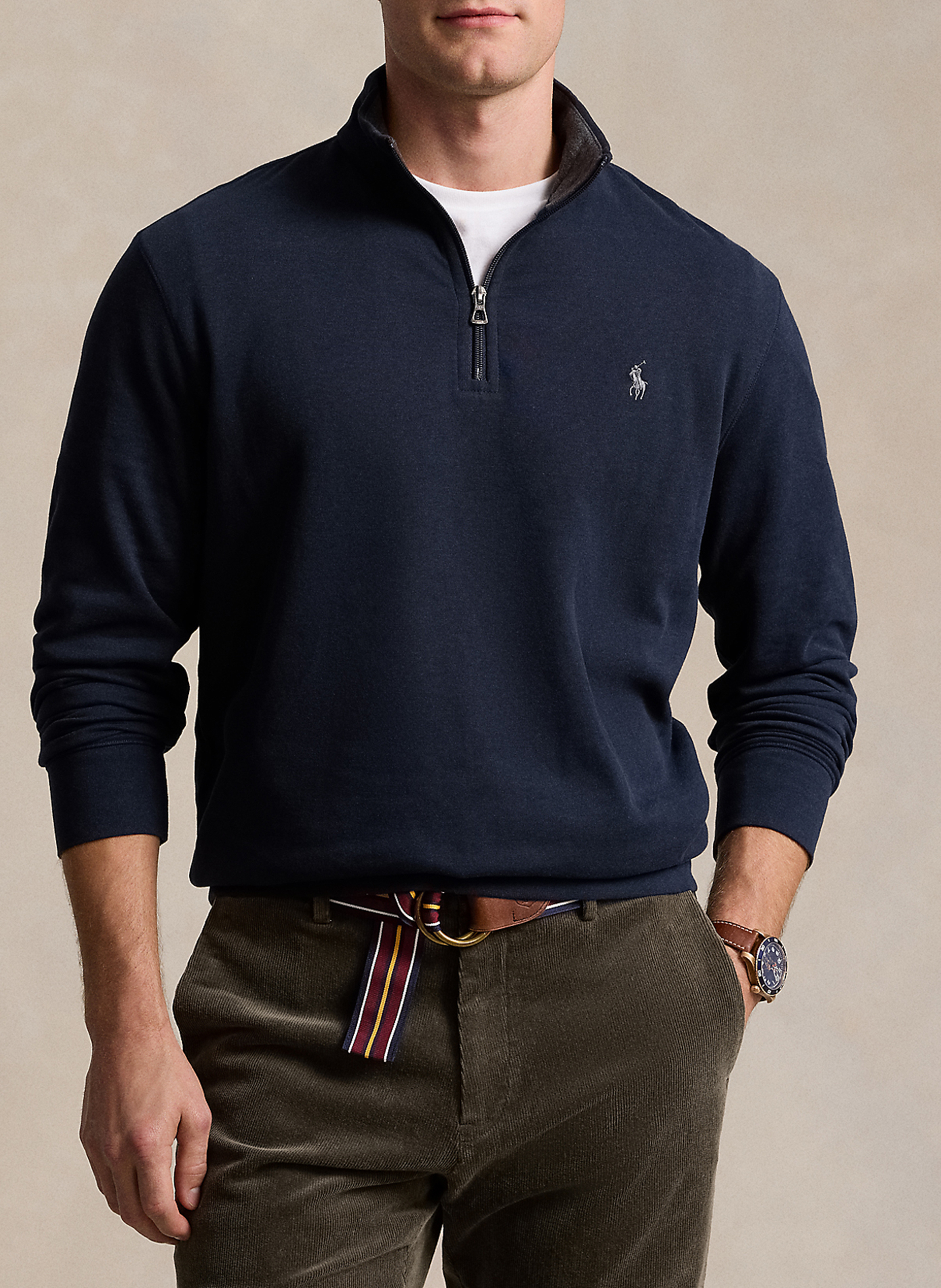 Cotton-blend sweater with zip-up neck POLO RALPH LAUREN Blue