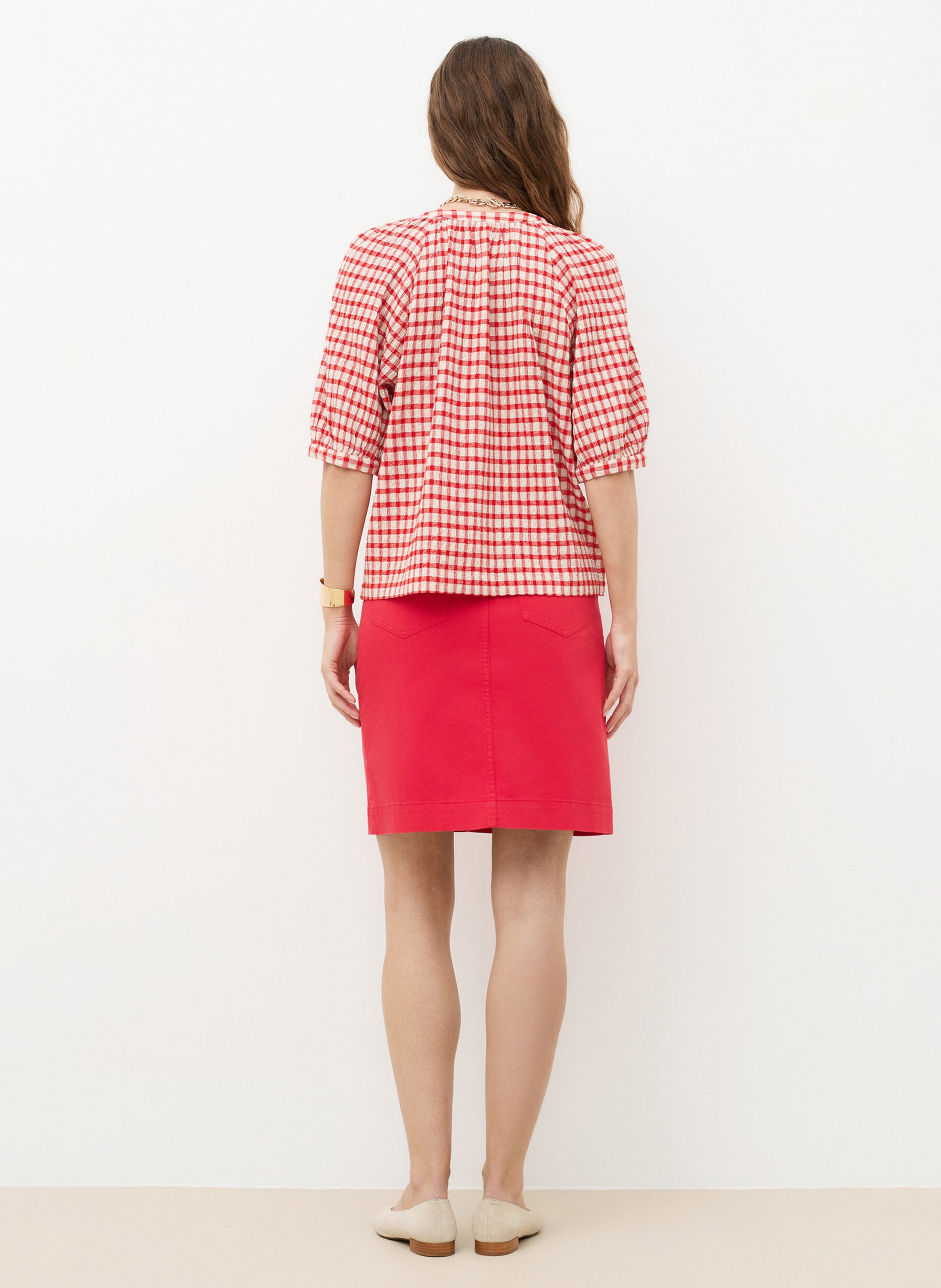 Checked blouse CAROLL Red