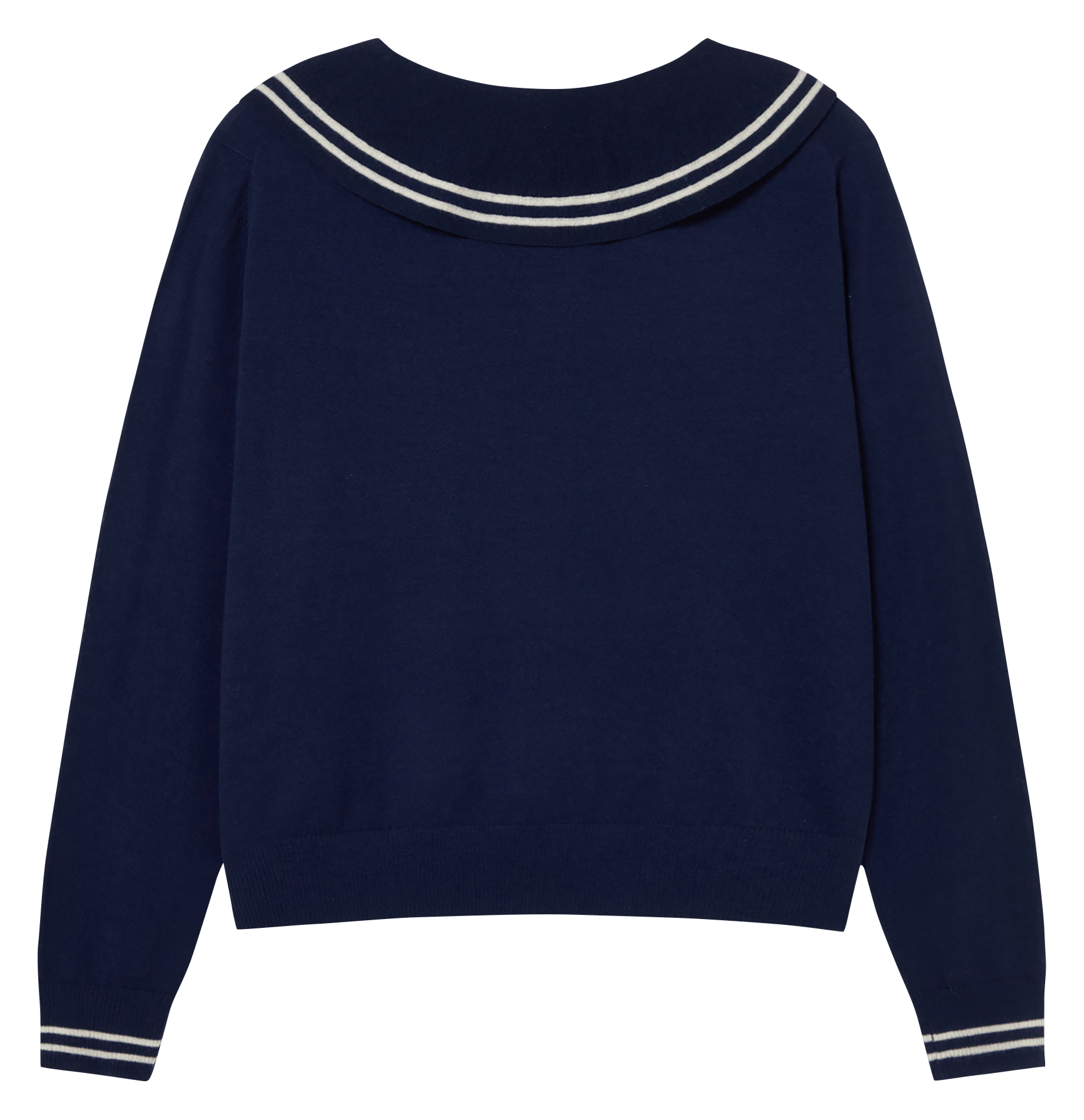 Wool sweater with Peter Pan collar THE TINY BIG SISTER Blue