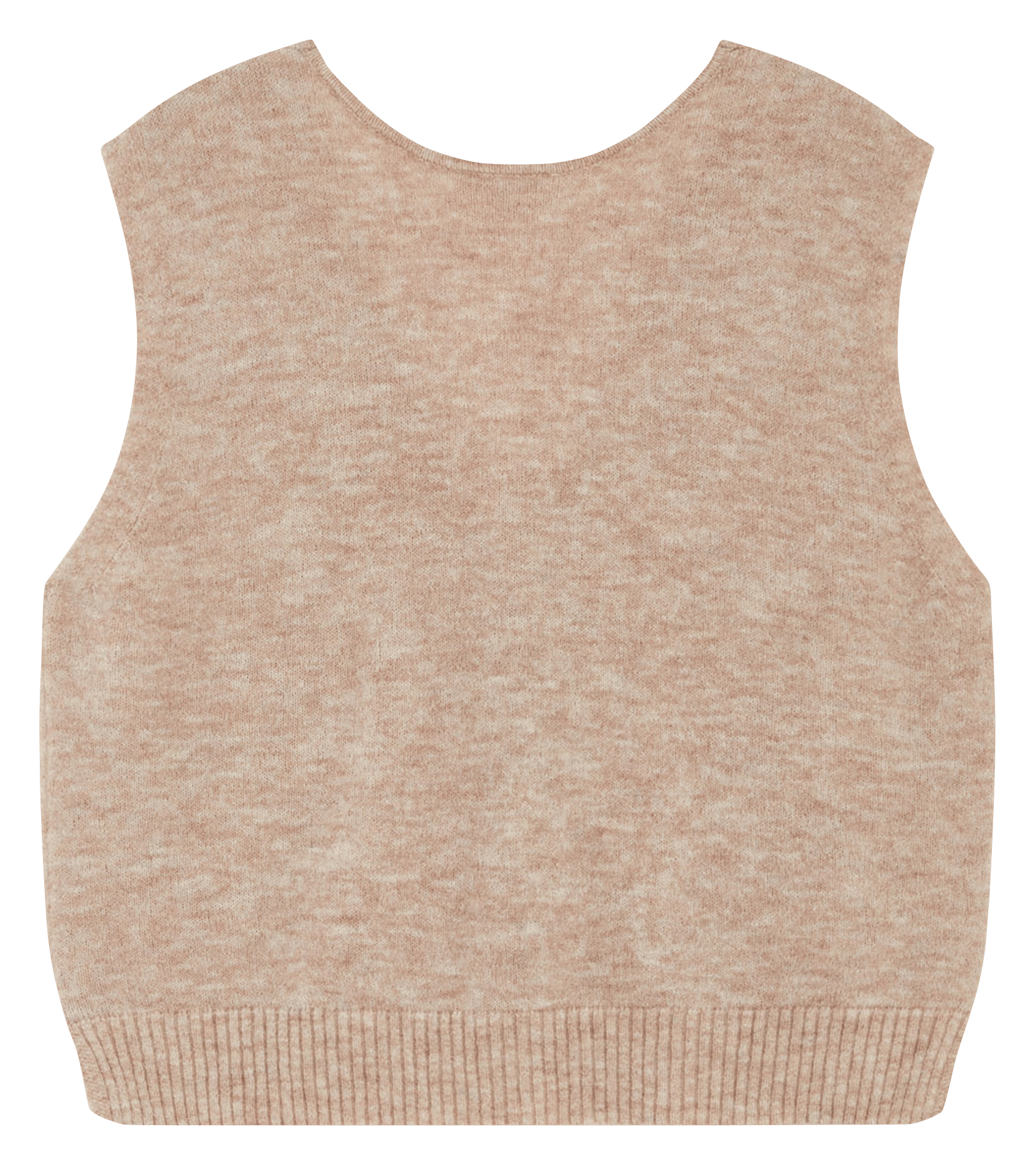 Cardigan droit sans manches en laine mélangé GRACE ET MILA Beige