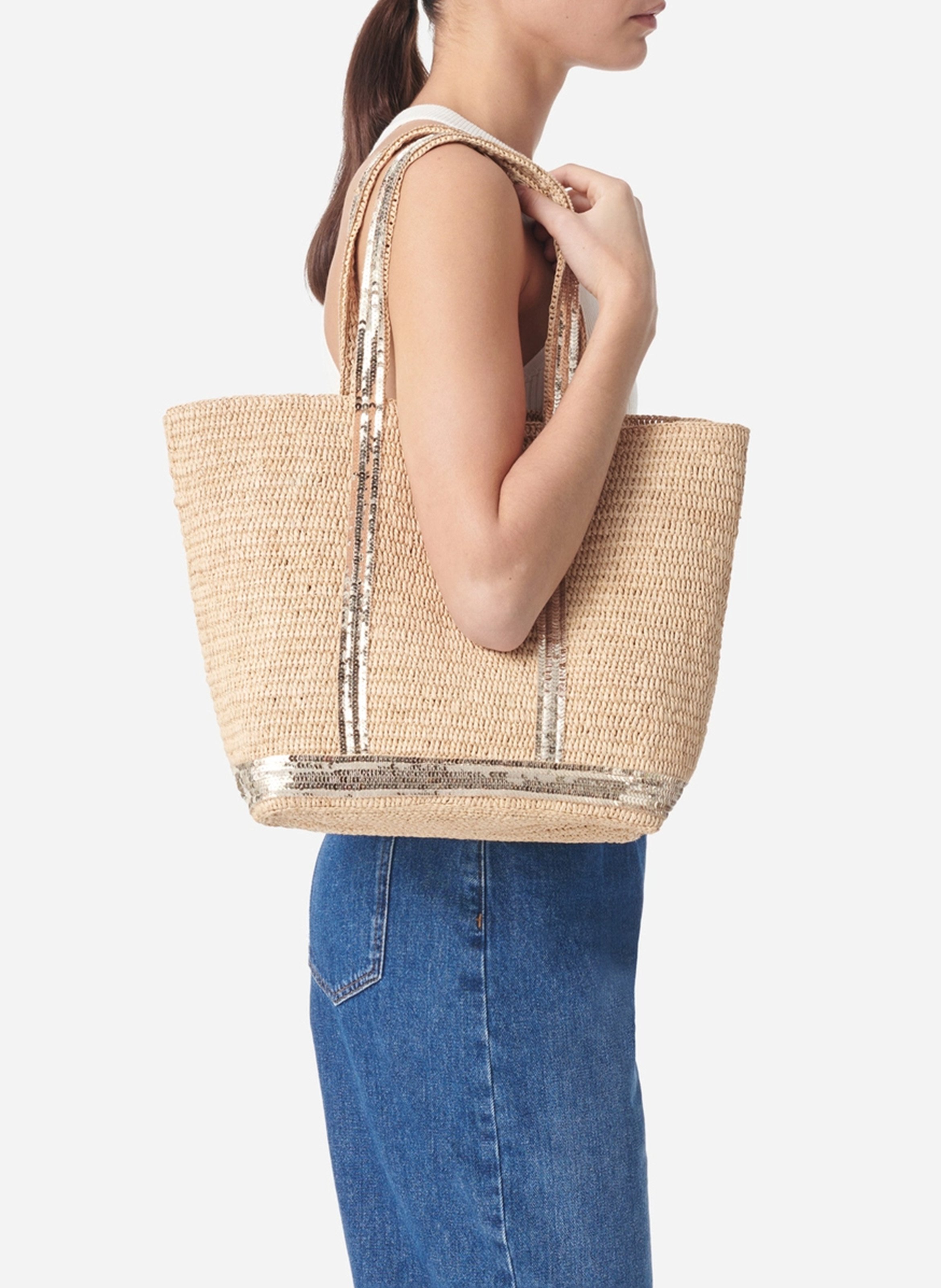 Sac cabas en raphia VANESSA BRUNO Doré