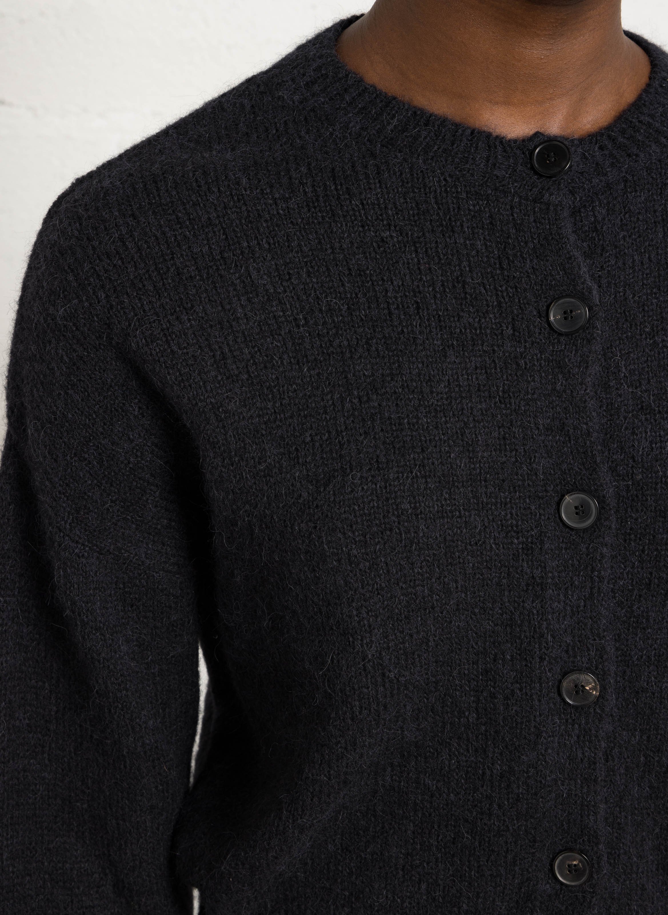 Vest met ronde hals - wolblend met alpaca MASSCOB Zwart