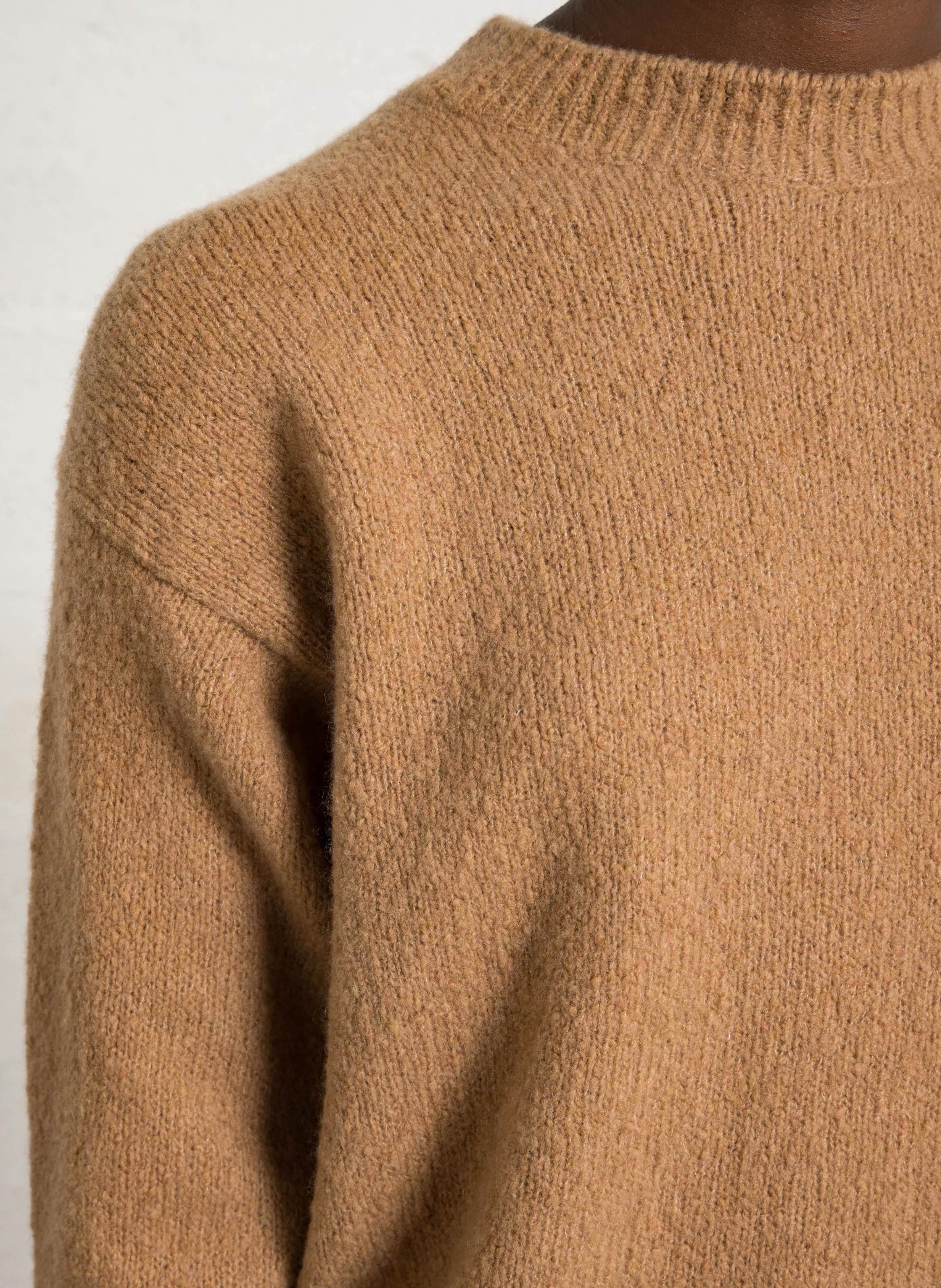 Round-neck wool-blend loose-fit sweater MASSCOB Brown