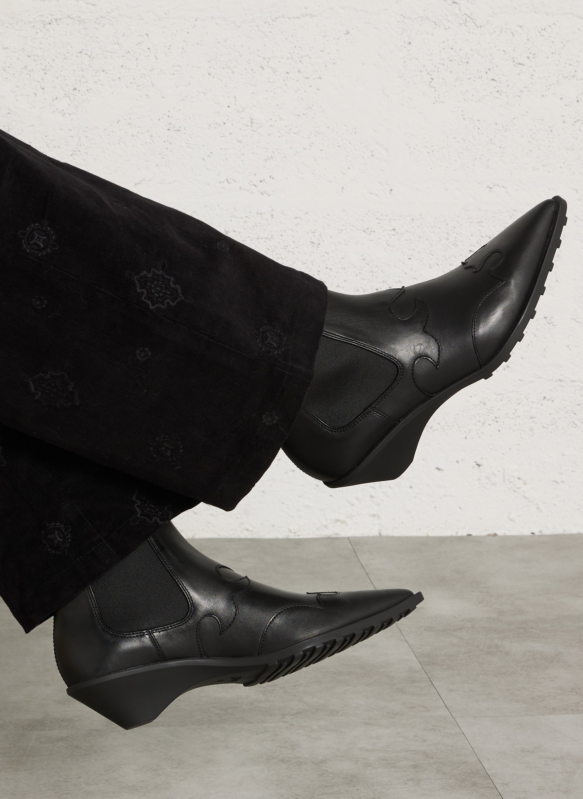 Lederstiefeletten CAMPER Schwarz