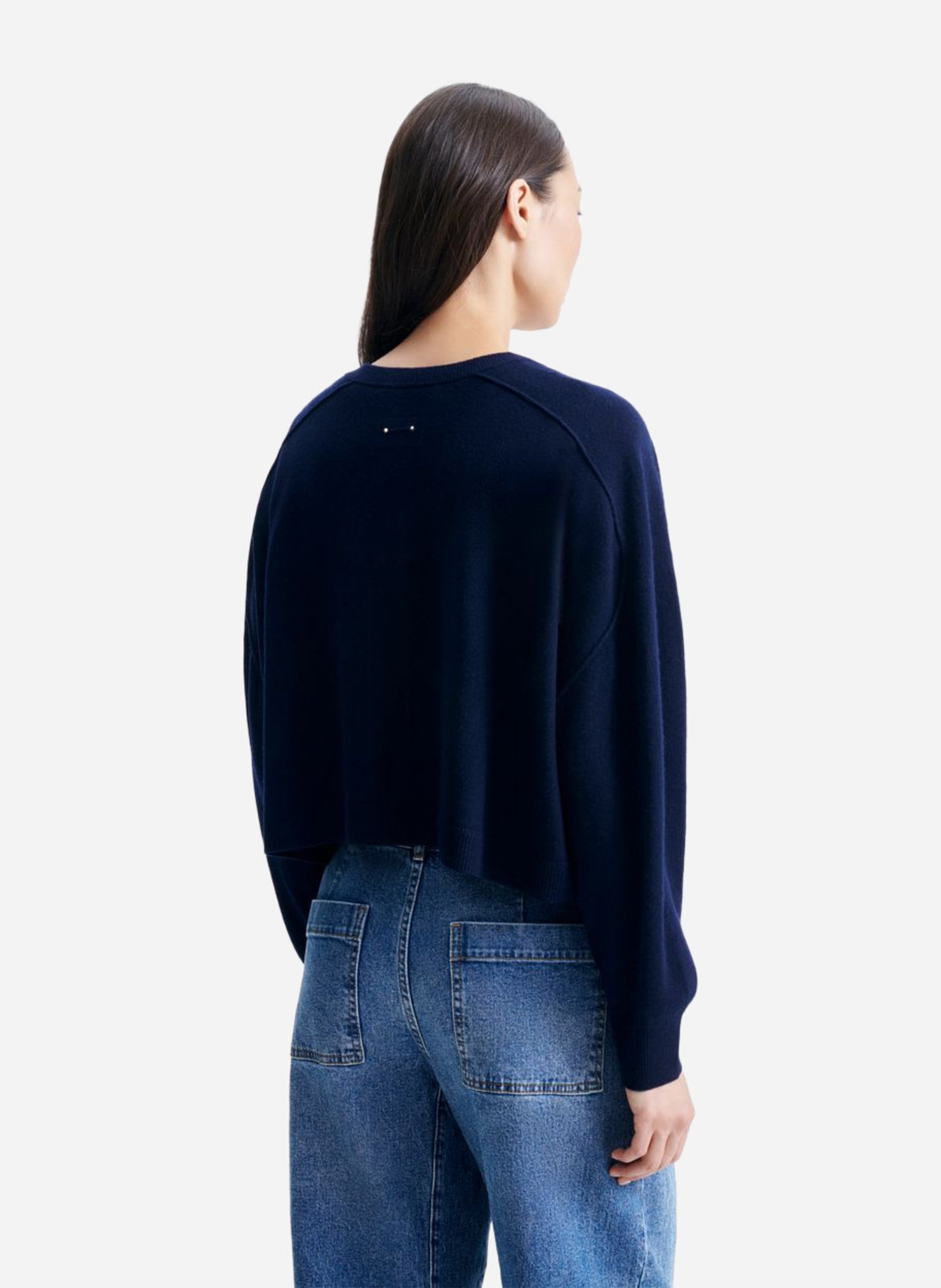 Ruime ronde hals cardigan in wol VANESSA BRUNO Blauw