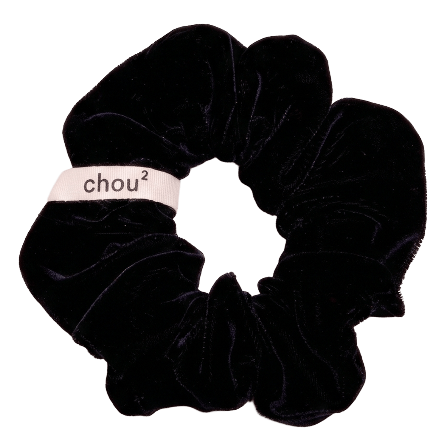 Chouchou en velours CHOU AU CARRE Noir