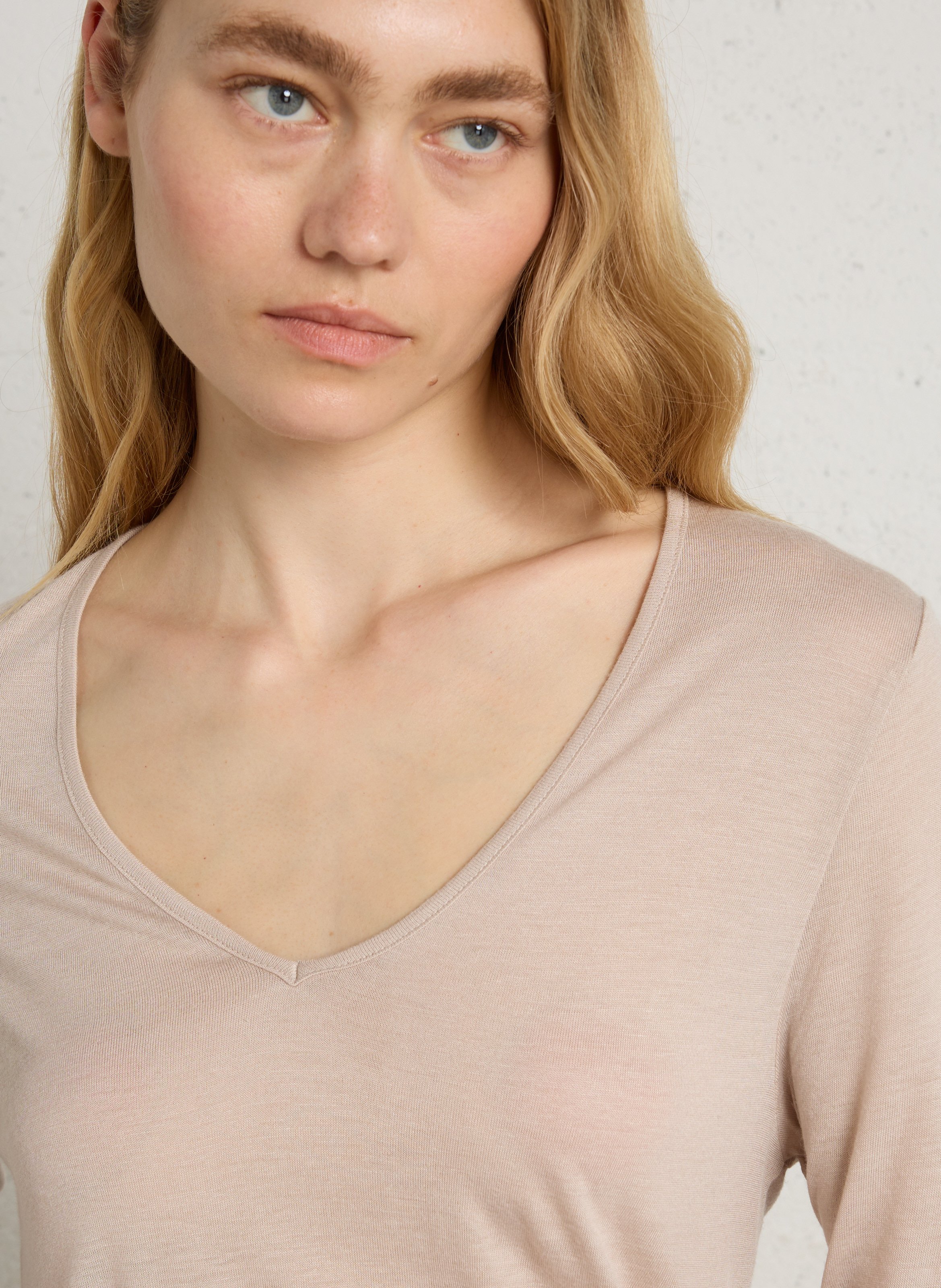 Weiter Pullover mit V-Ausschnitt SUD EXPRESS Beige