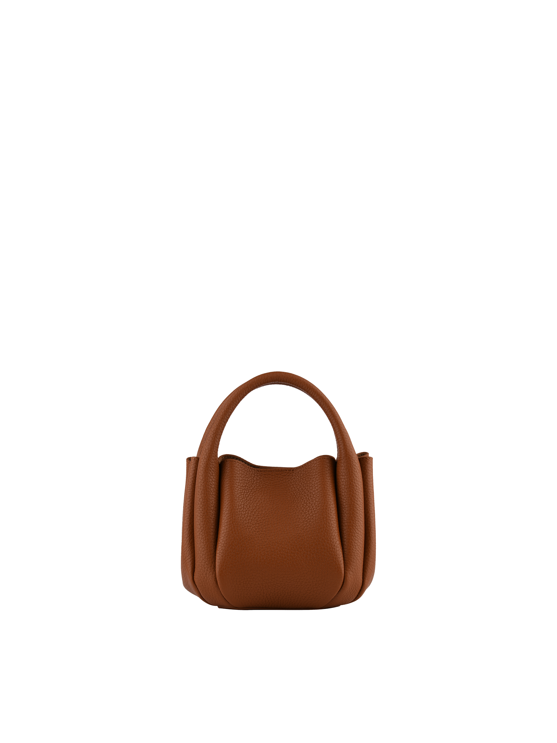 Calfskin leather handbag POURCHET Brown