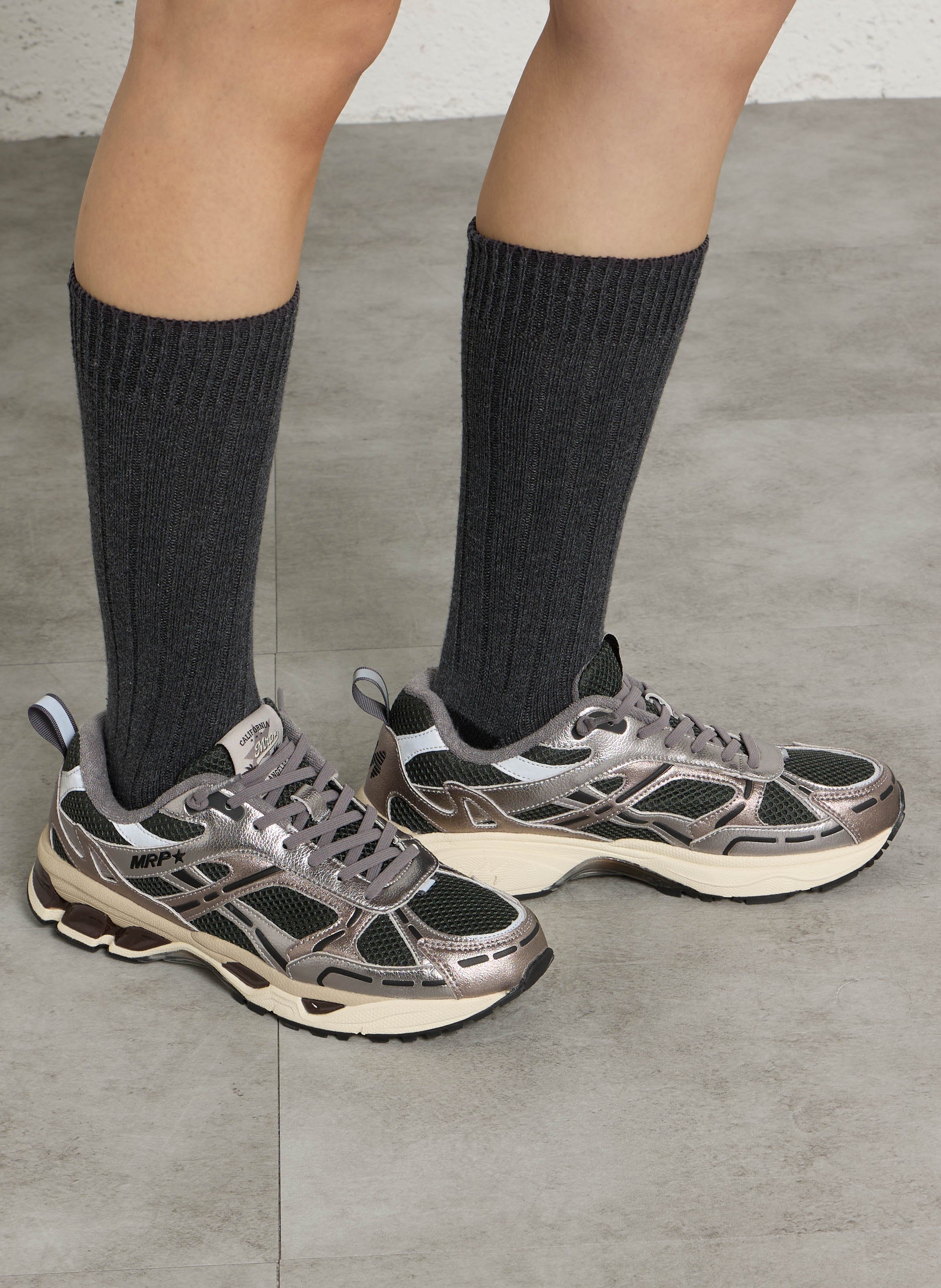 Baskets basses en cuir MRP Argent