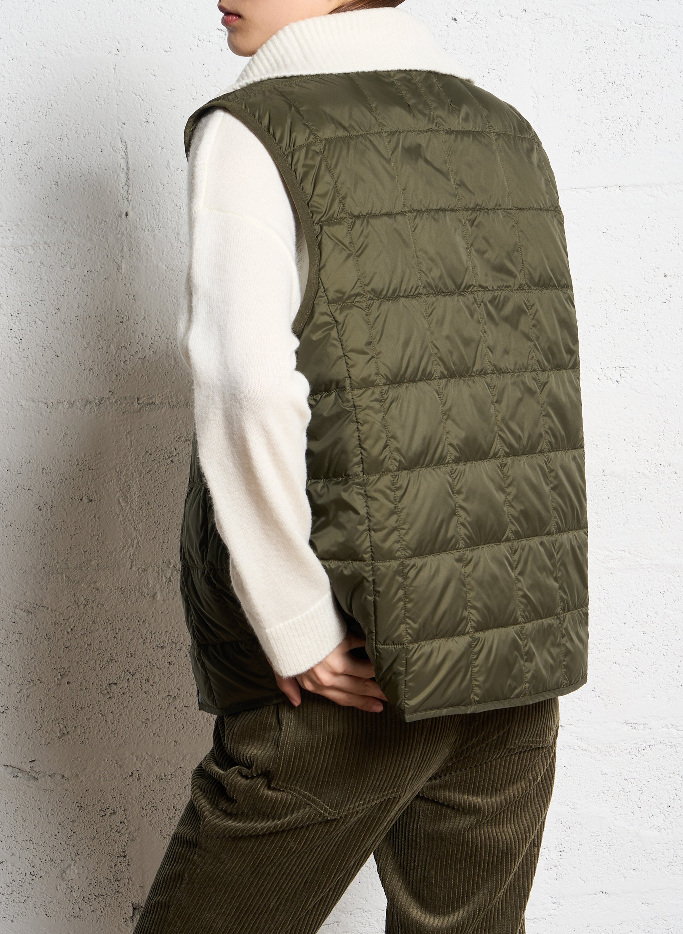 Gerade geschnittene Weste | Khaki TAION Damen