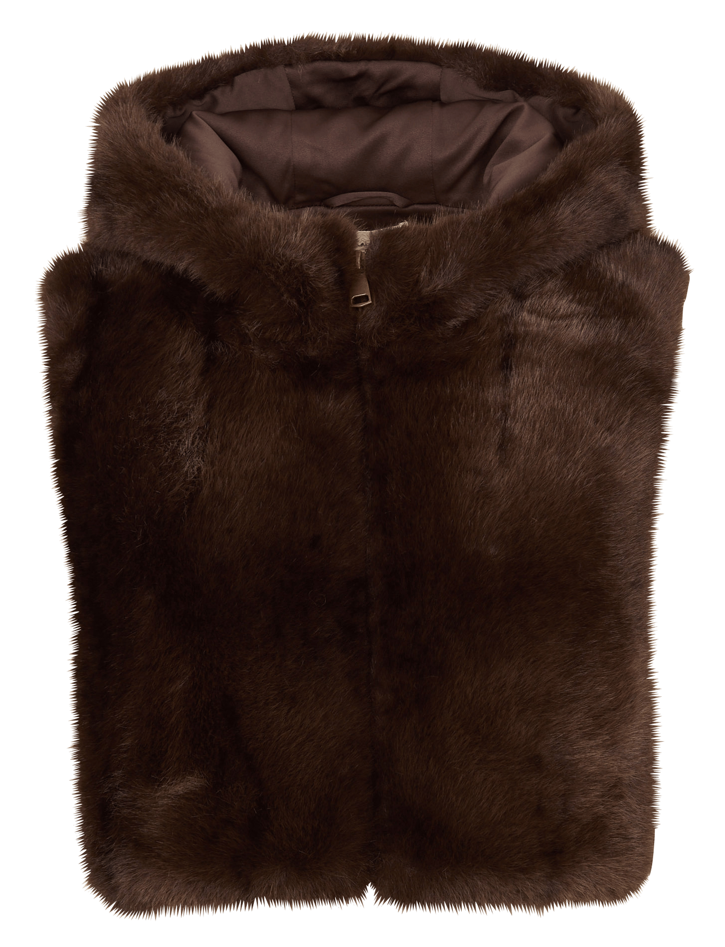 Zip-up hooded scarf MAISON 123 Brown