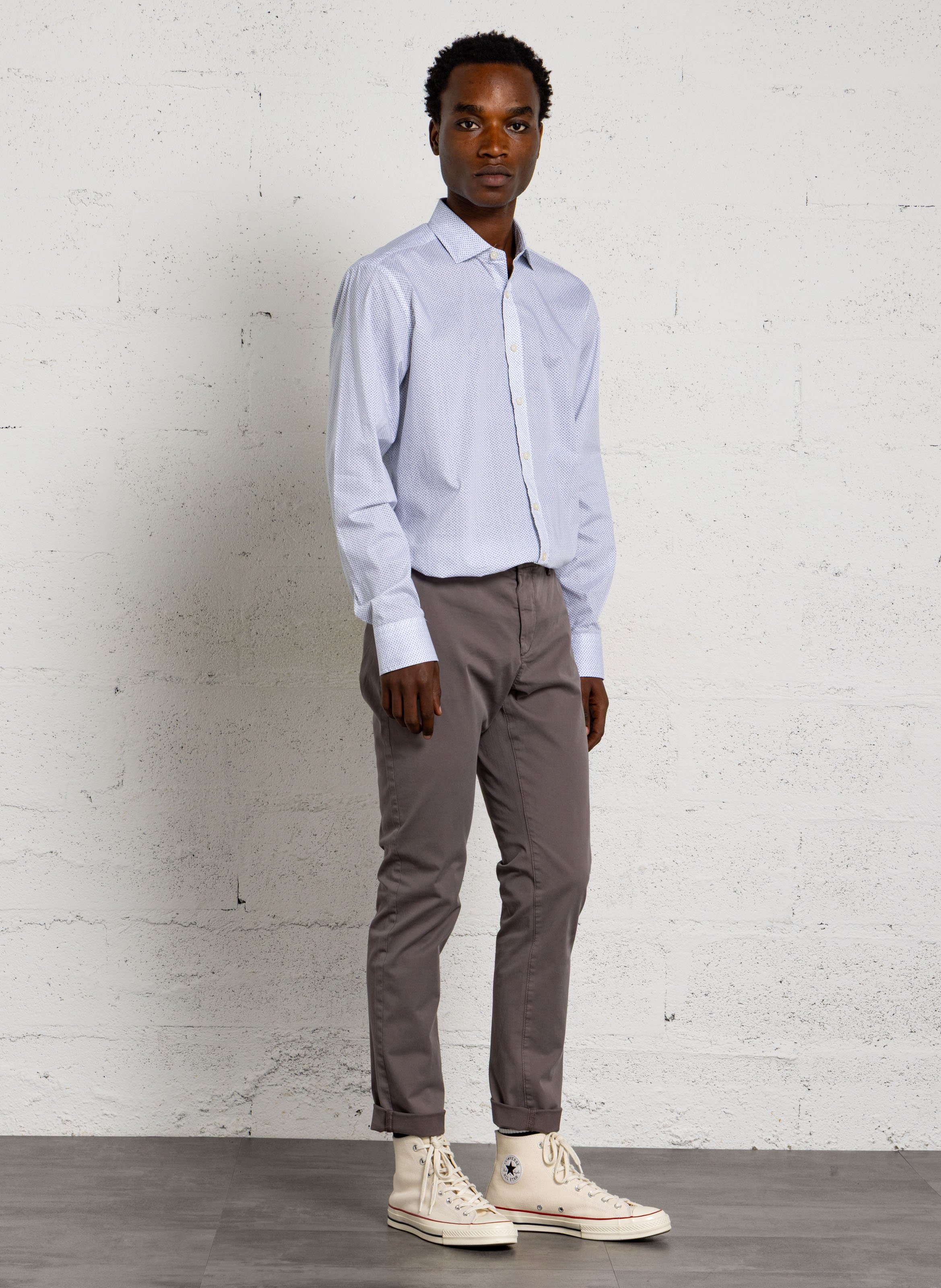 Chemise imprimée col classique HACKETT Bleu
