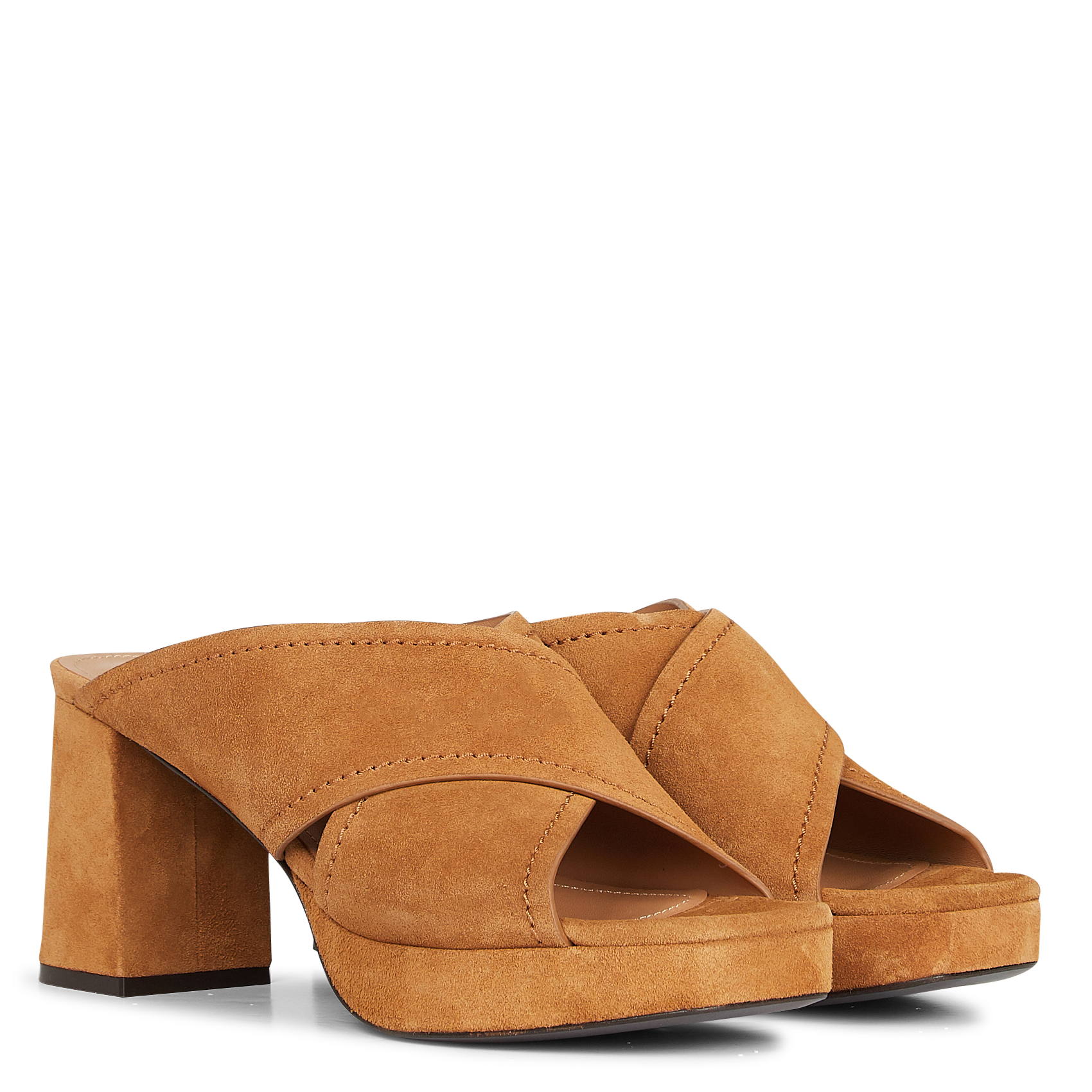 Slippers Van Veloursleer Met Hakje Biscuit Free Lance - Dames | Place des  Tendances