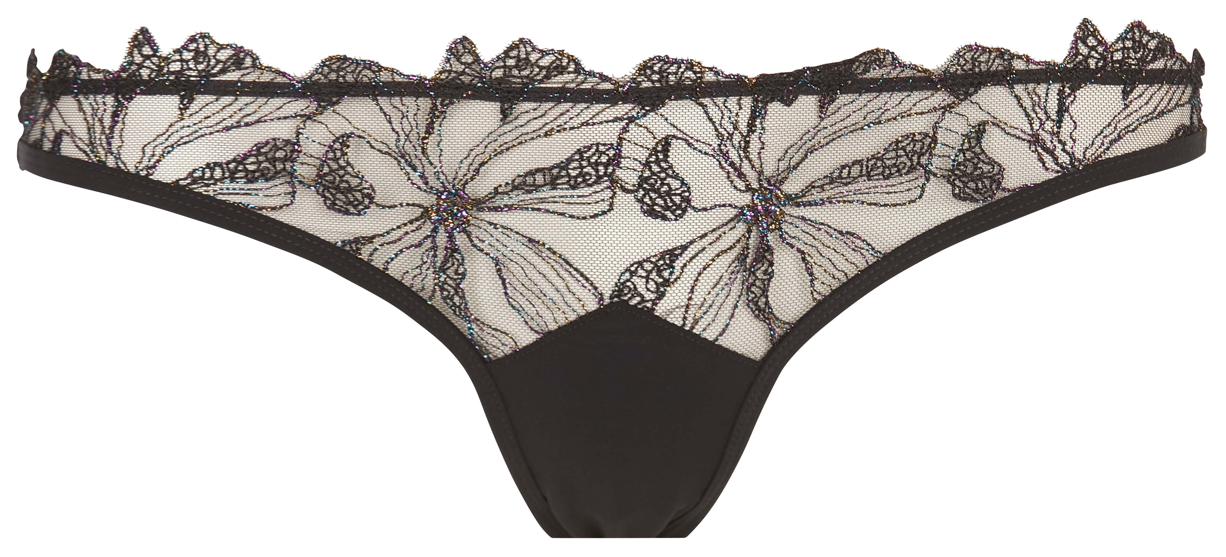 Thong with openwork embroidery CHICHI CASTELNANGO Black