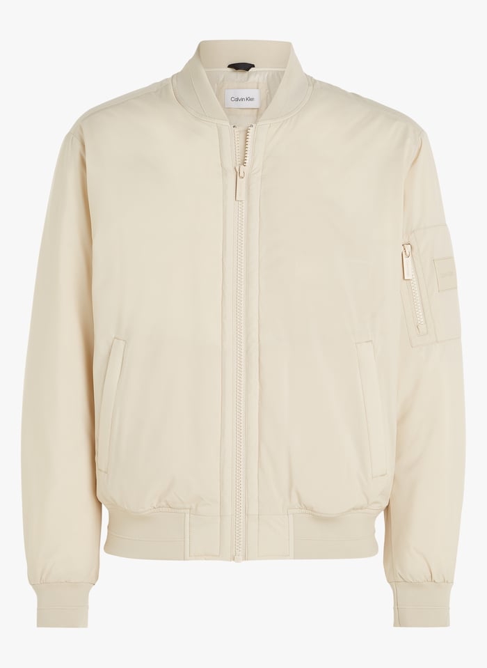 Grey Padded jacket with varsity collar