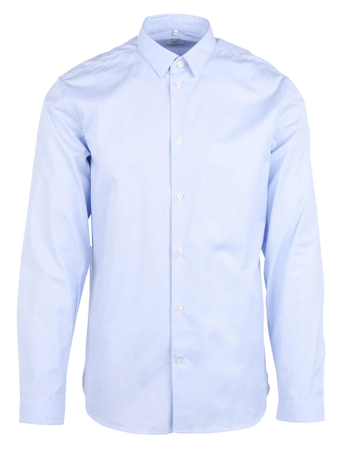 Slim-fit cotton shirt with classic collar AU PRINTEMPS PARIS Blue