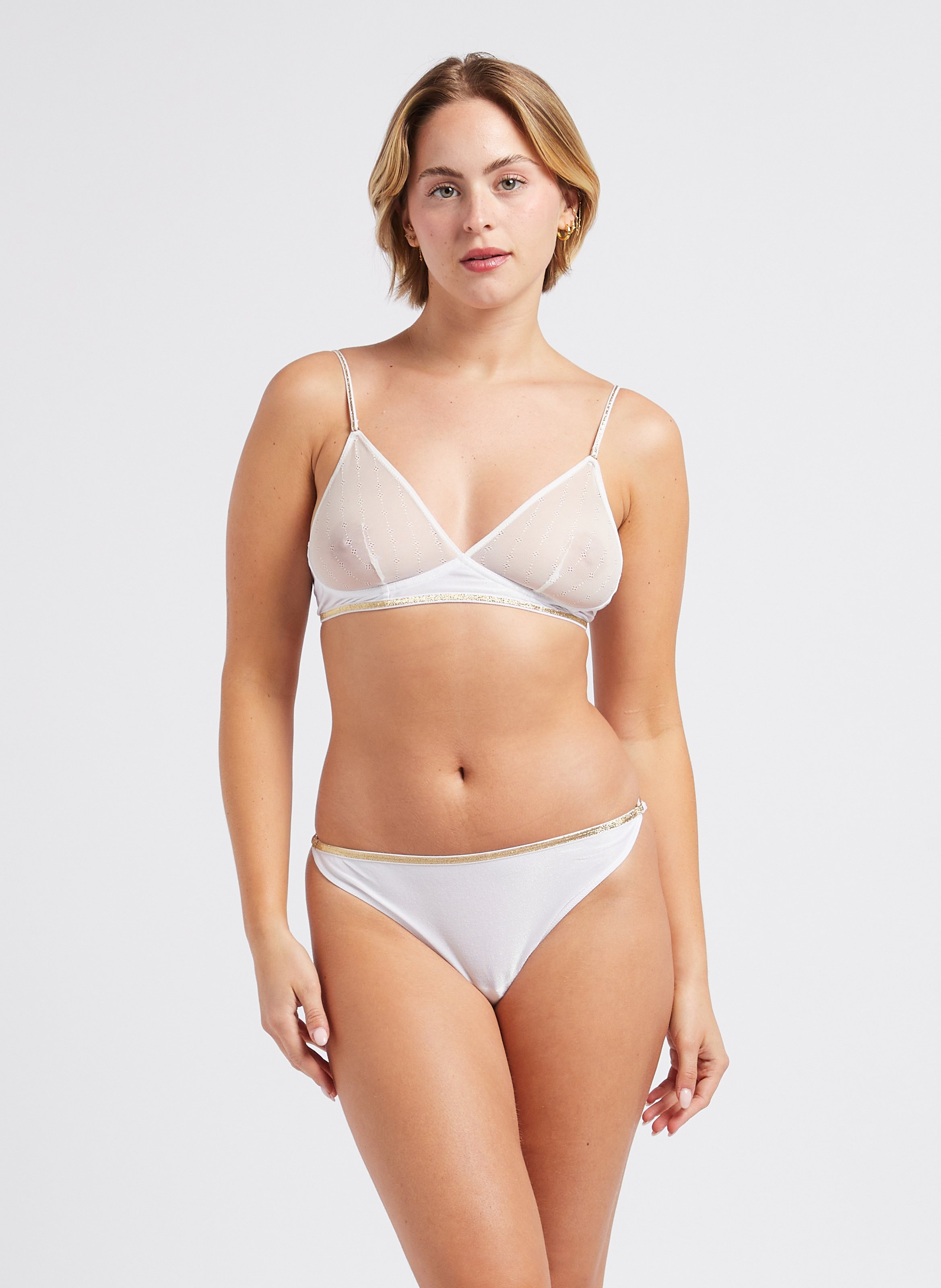 Glittery thong LA NOUVELLE White