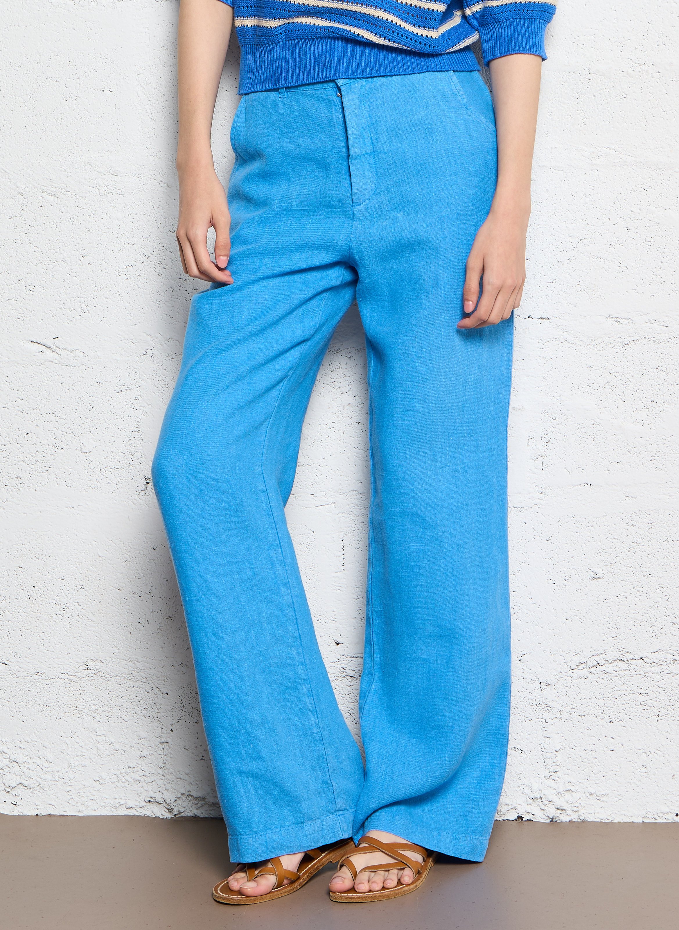 Pantalon droit en lin EMILE ET IDA