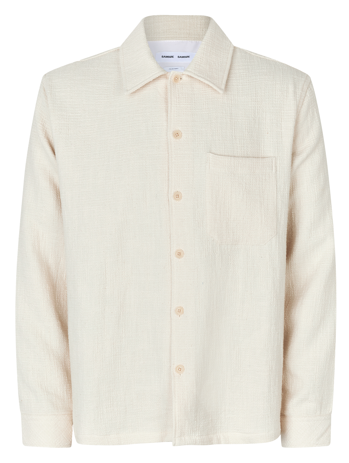 Chemise casual droite boutonnée Blanc